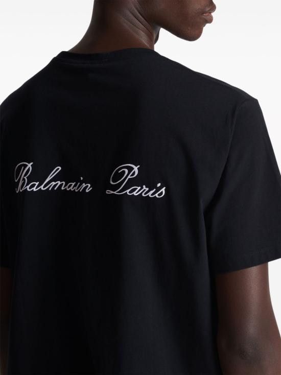 Balmain BALMAIN Men T-Shirts DH1EG010BC68 EAB Black Size US M / EU 48-50 / 2 - 2 Thumbnail