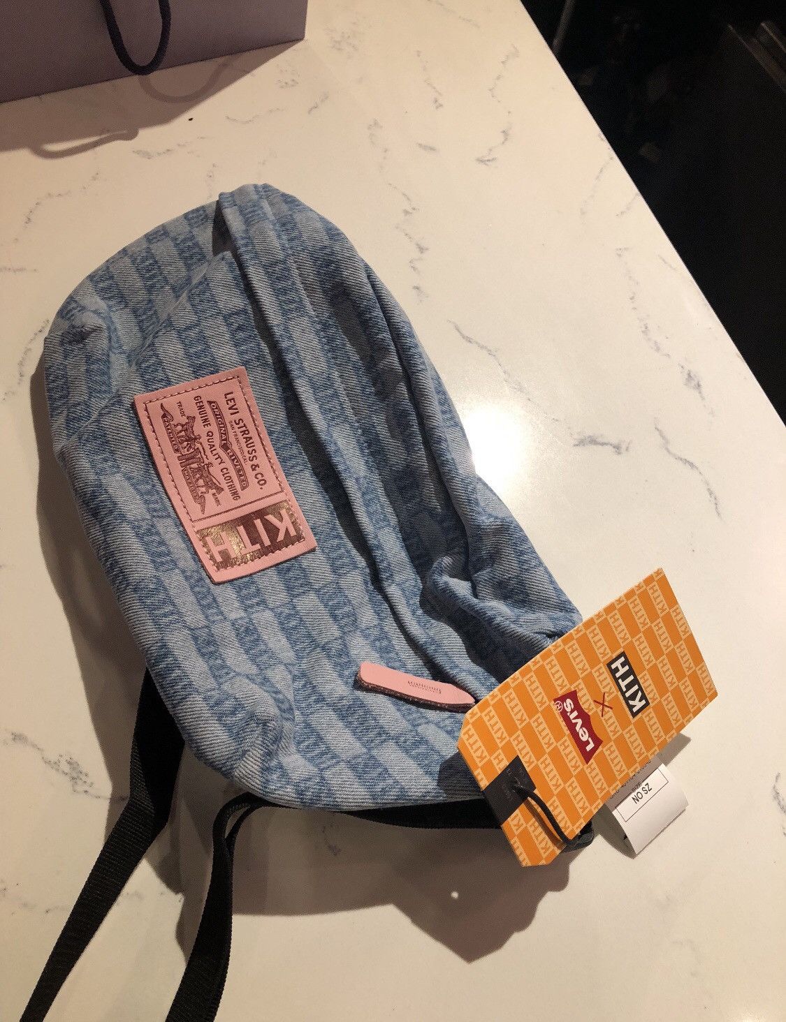 Kith KITH X LEVI'S SALT BLEACH AOP CROSSBODY BAG LIGHT BLUE | Grailed