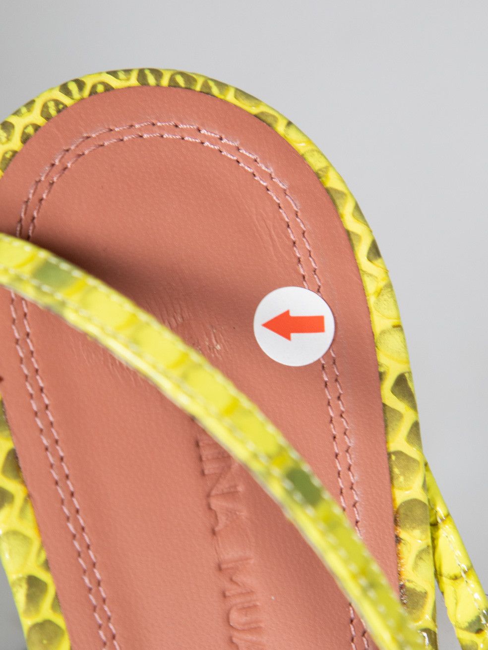 Amina Muaddi Yellow Zula 95 Leather Snake Sandals Size US 10 / IT 40 - 10 Thumbnail