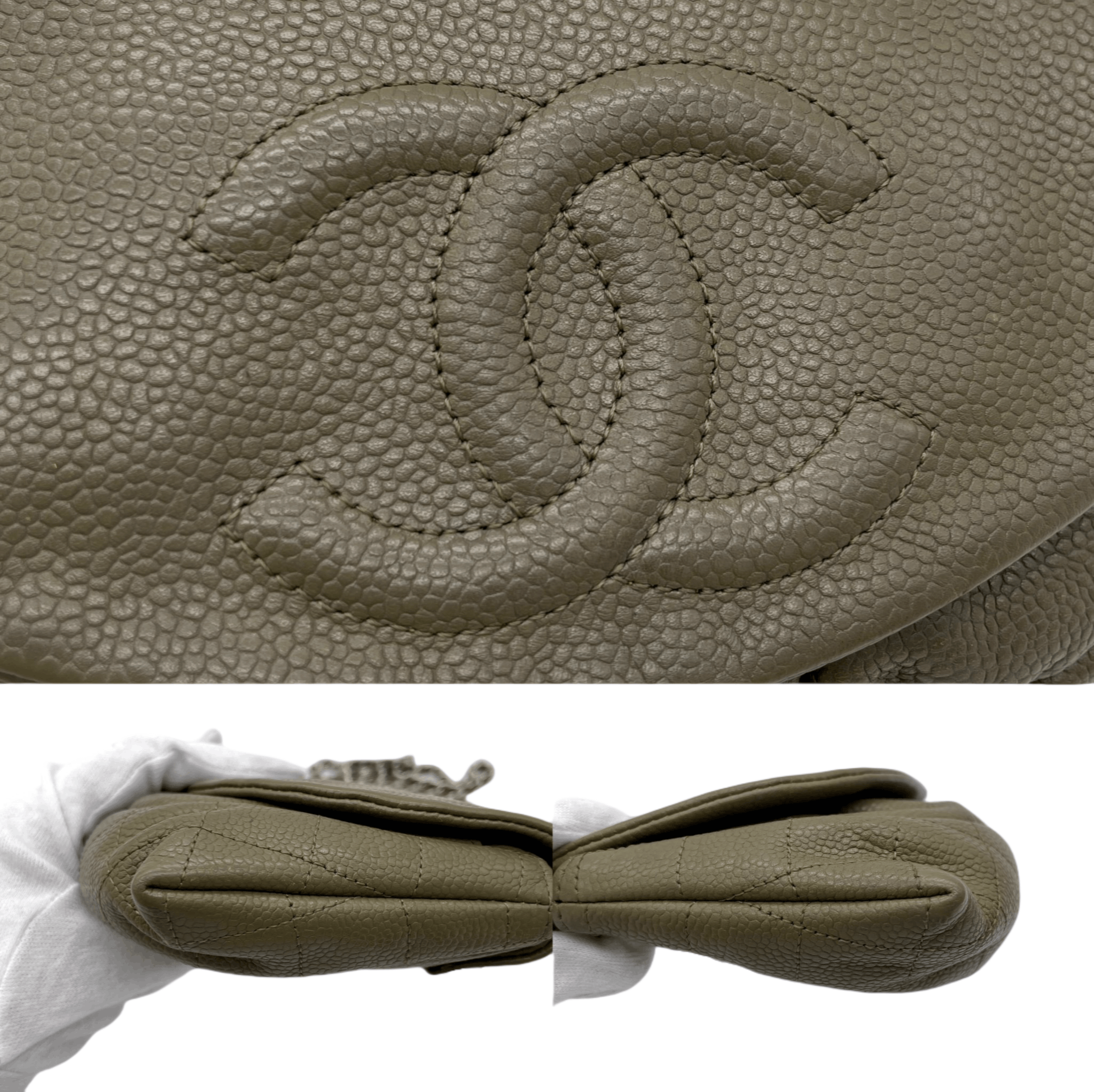 Chanel Chanel Coco Mark Caviar Skin Wallet On Chain Shoulder Bag Green Size ONE SIZE - 8 Thumbnail