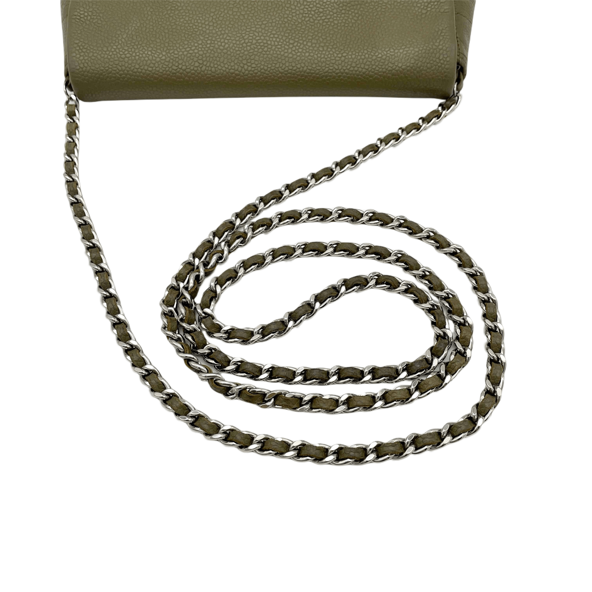 Chanel Chanel Coco Mark Caviar Skin Wallet On Chain Shoulder Bag Green Size ONE SIZE - 7 Thumbnail
