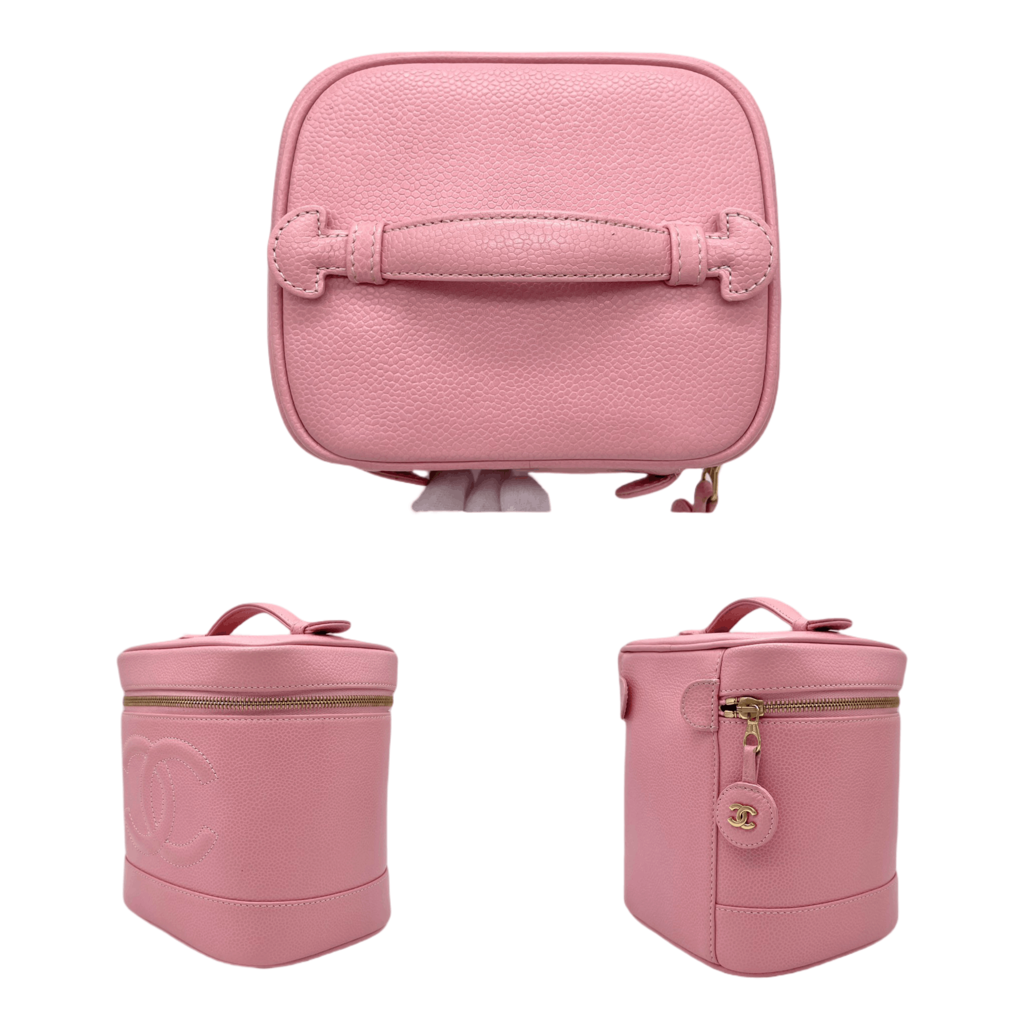 Chanel Chanel Coco Mark Caviar Skin Leather Vanity Bag Pink Size ONE SIZE - 7 Thumbnail
