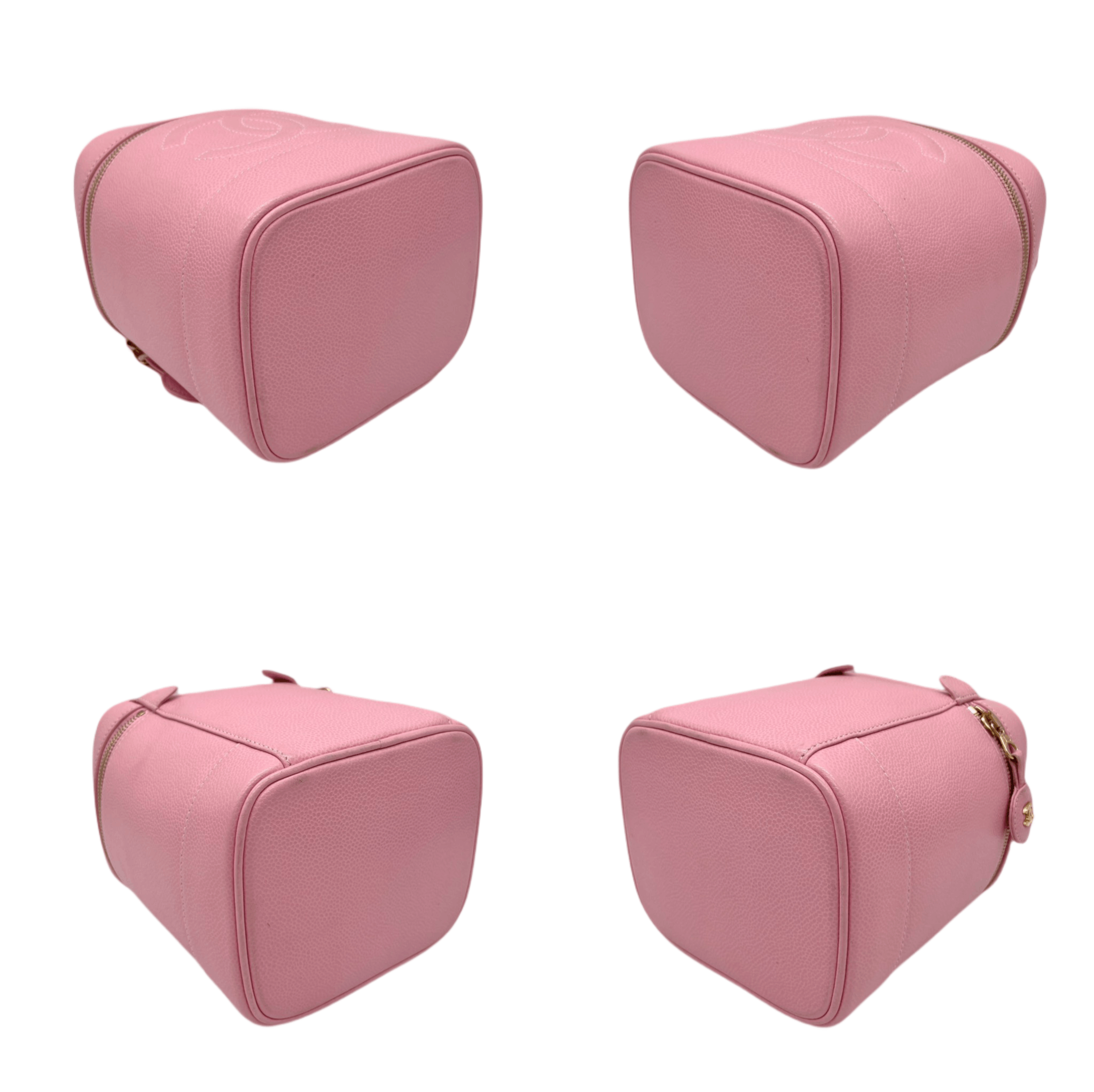 Chanel Chanel Coco Mark Caviar Skin Leather Vanity Bag Pink Size ONE SIZE - 6 Thumbnail