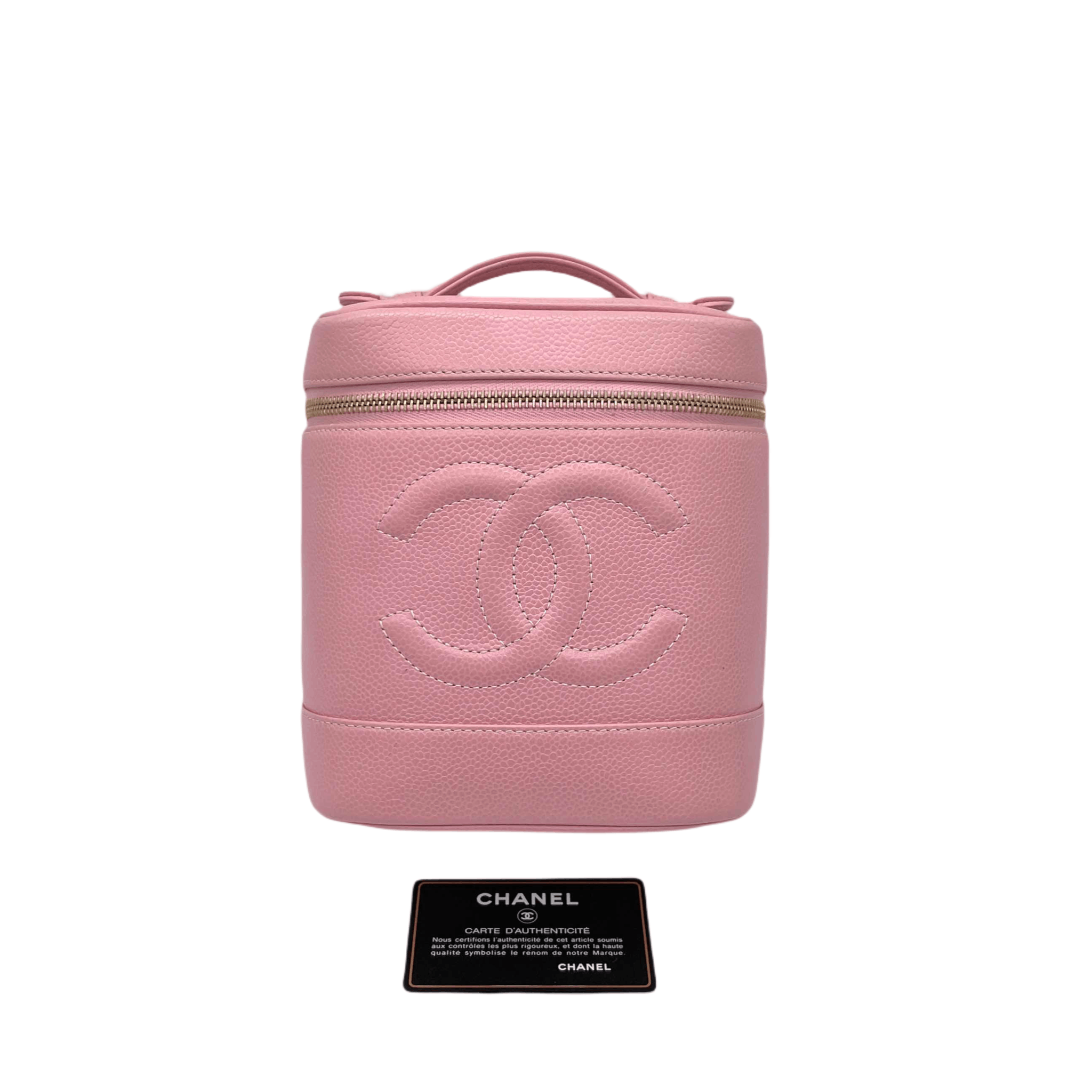 Chanel Chanel Coco Mark Caviar Skin Leather Vanity Bag Pink Size ONE SIZE - 4 Thumbnail