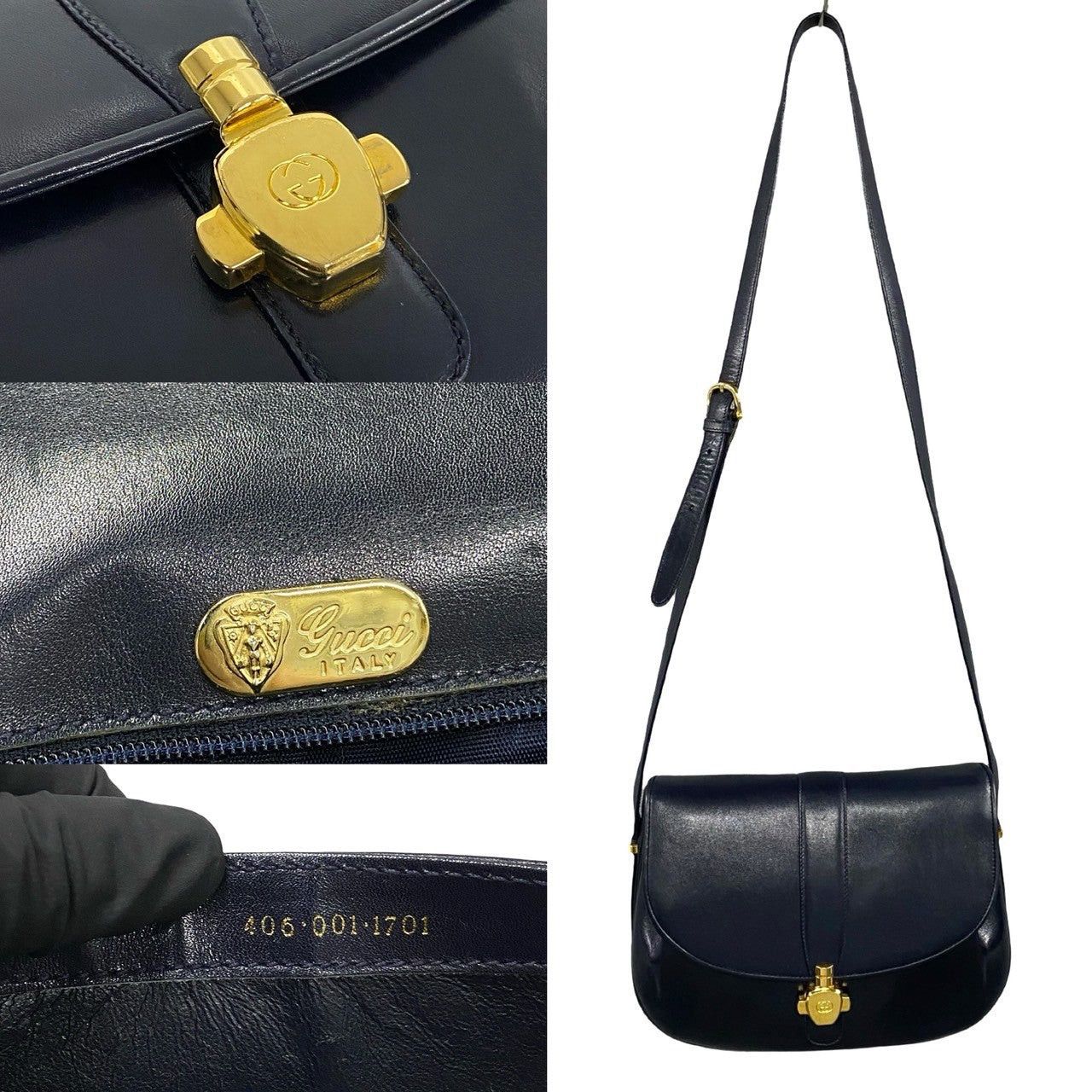 Gucci Gucci Shoulder Bag Blue Leather Size ONE SIZE - 3 Thumbnail