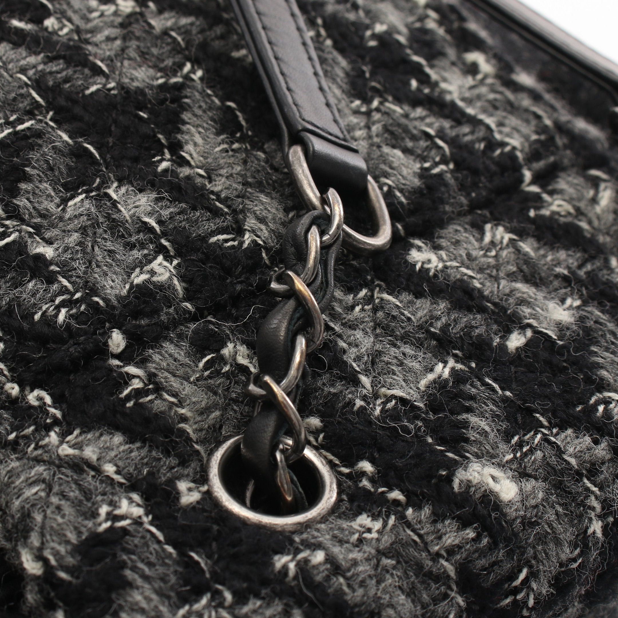 Chanel Chanel Coco Mark Chain Backpack Rucksack Tweed Black Gray White Silver Hardware Size ONE SIZE - 7 Thumbnail