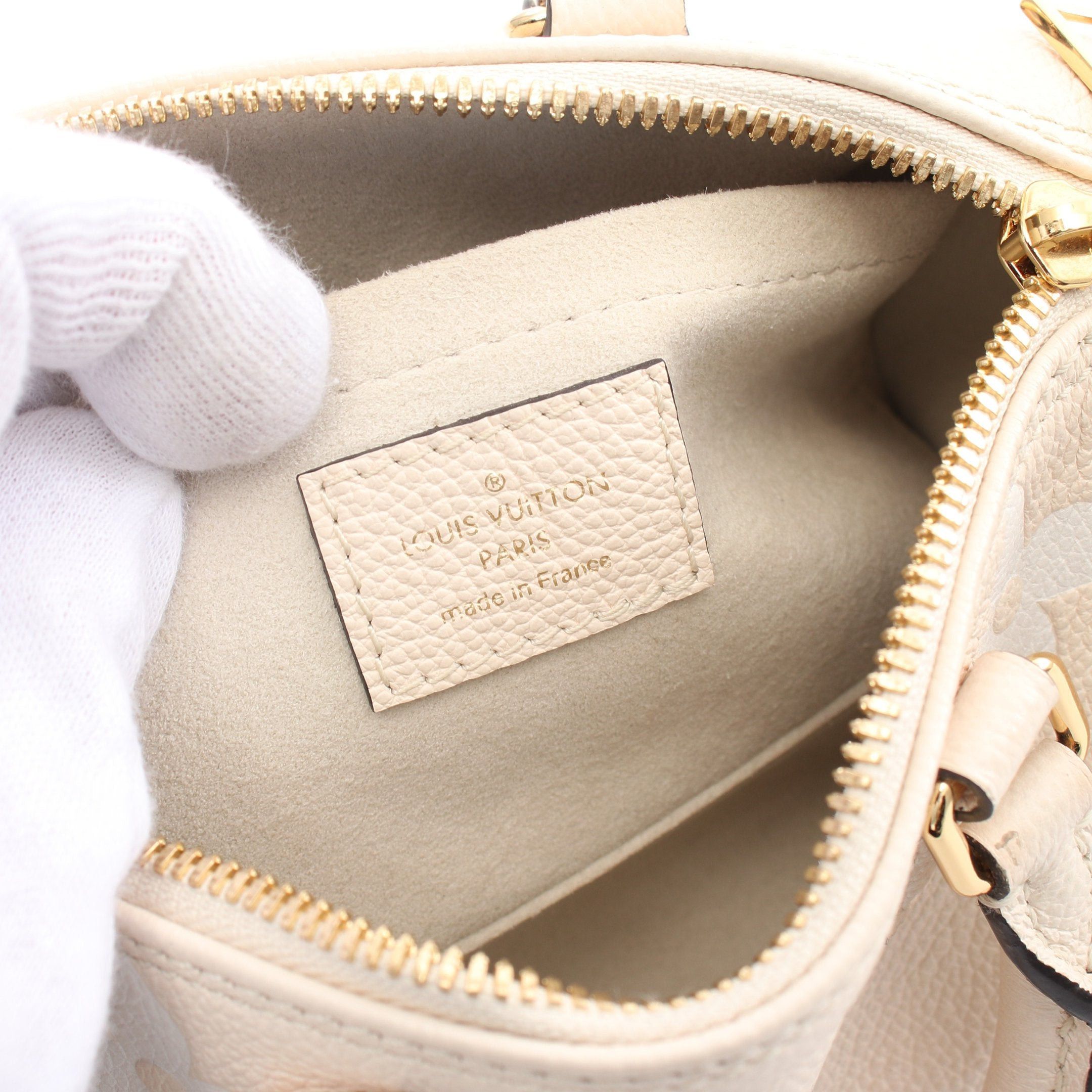 Louis Vuitton Louis Vuitton Papillon Bb Monogram Empreinte Claim Saffron Handbag Leather Ivory Beige Size ONE SIZE - 4 Thumbnail