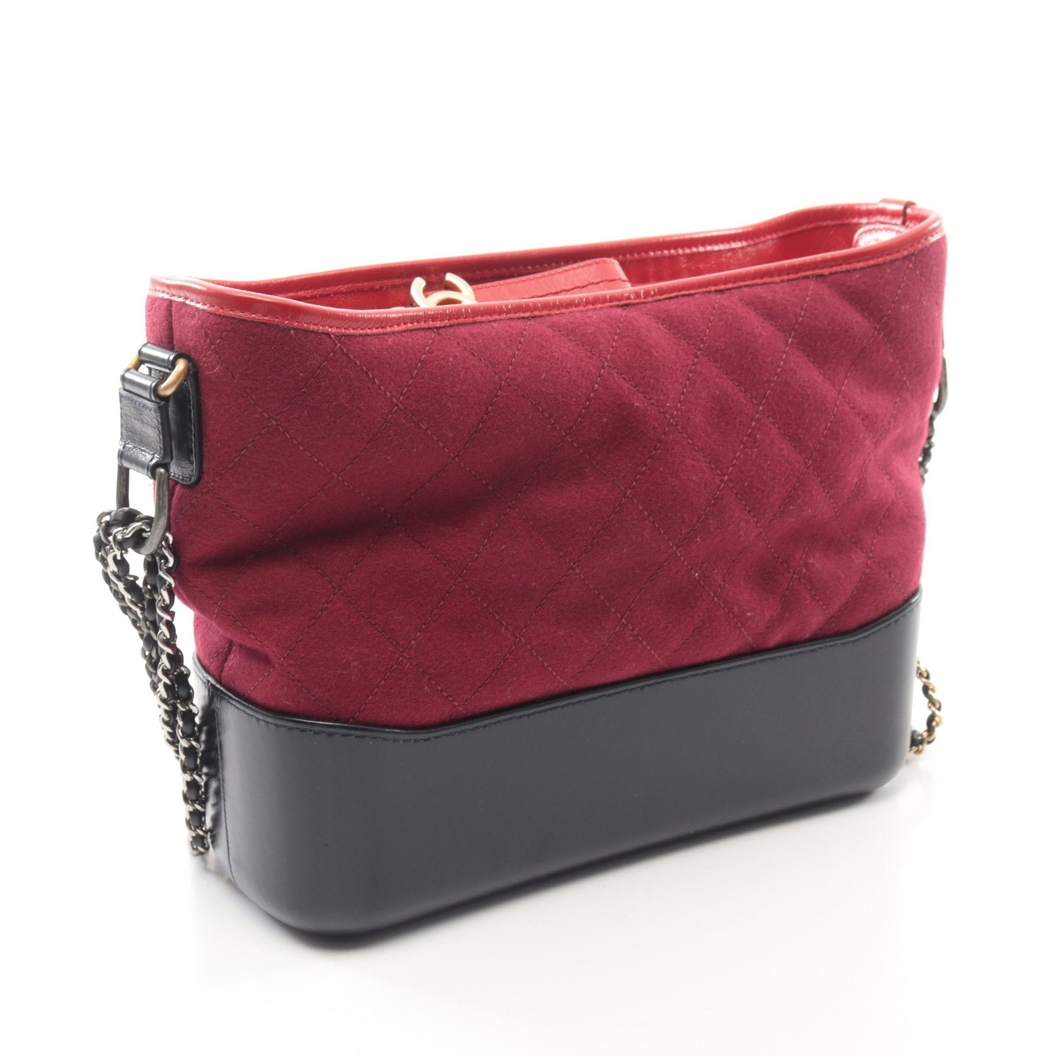 Chanel Chanel Gabriel De Chanel Large Hobo Chain Shoulder Bag Wool Leather Pink Red Navy Multicolor Combination Metal Fittings Size ONE SIZE - 2 Thumbnail