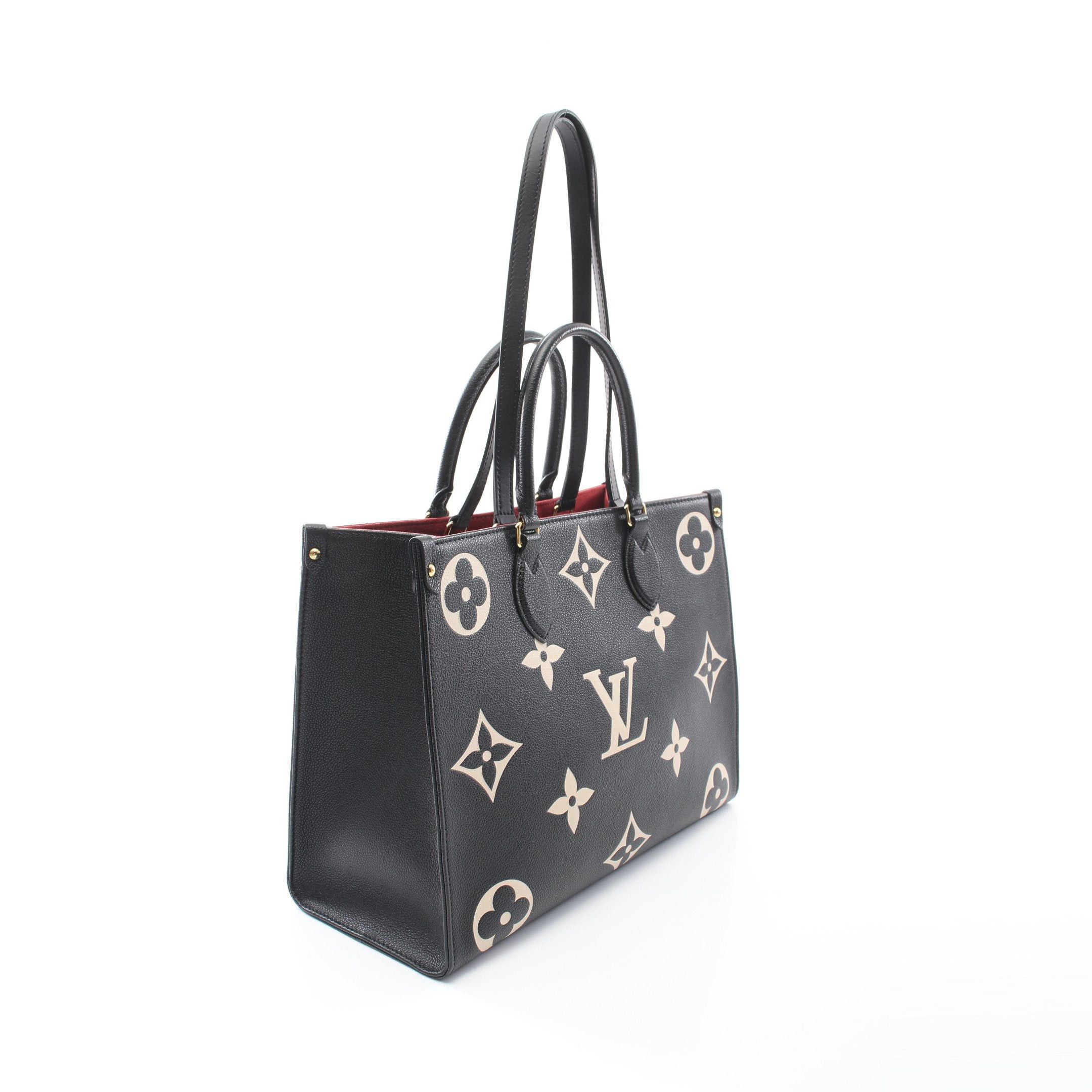 Louis Vuitton Louis Vuitton On-The-Go Mm Bicolor Monogram Empreinte Shoulder Bag Tote Grain Leather Black Beige Size ONE SIZE - 2 Thumbnail
