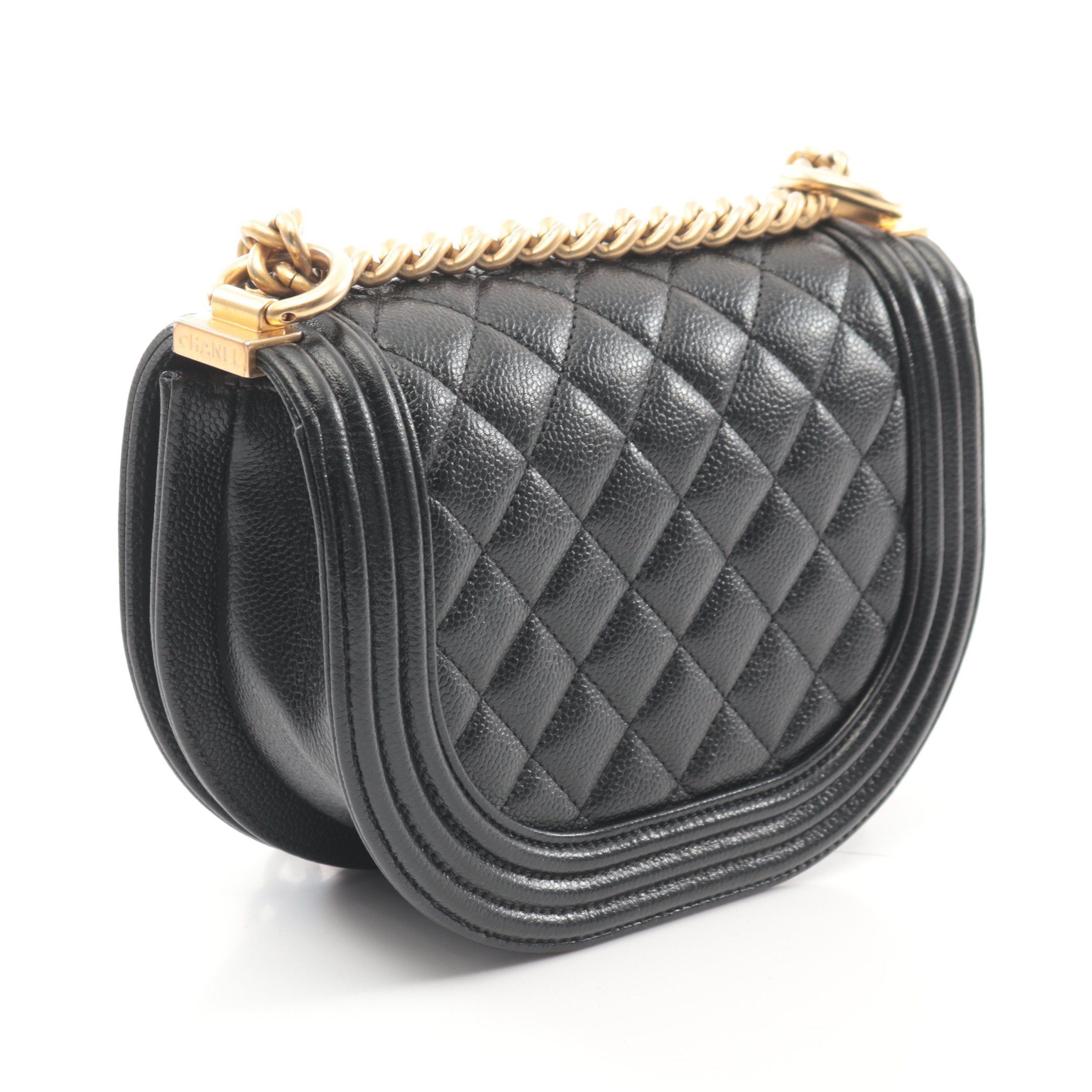 Chanel Chanel Boy Chanel Small Chain Shoulder Bag Caviar Skin Black Gold Hardware Size ONE SIZE - 2 Thumbnail