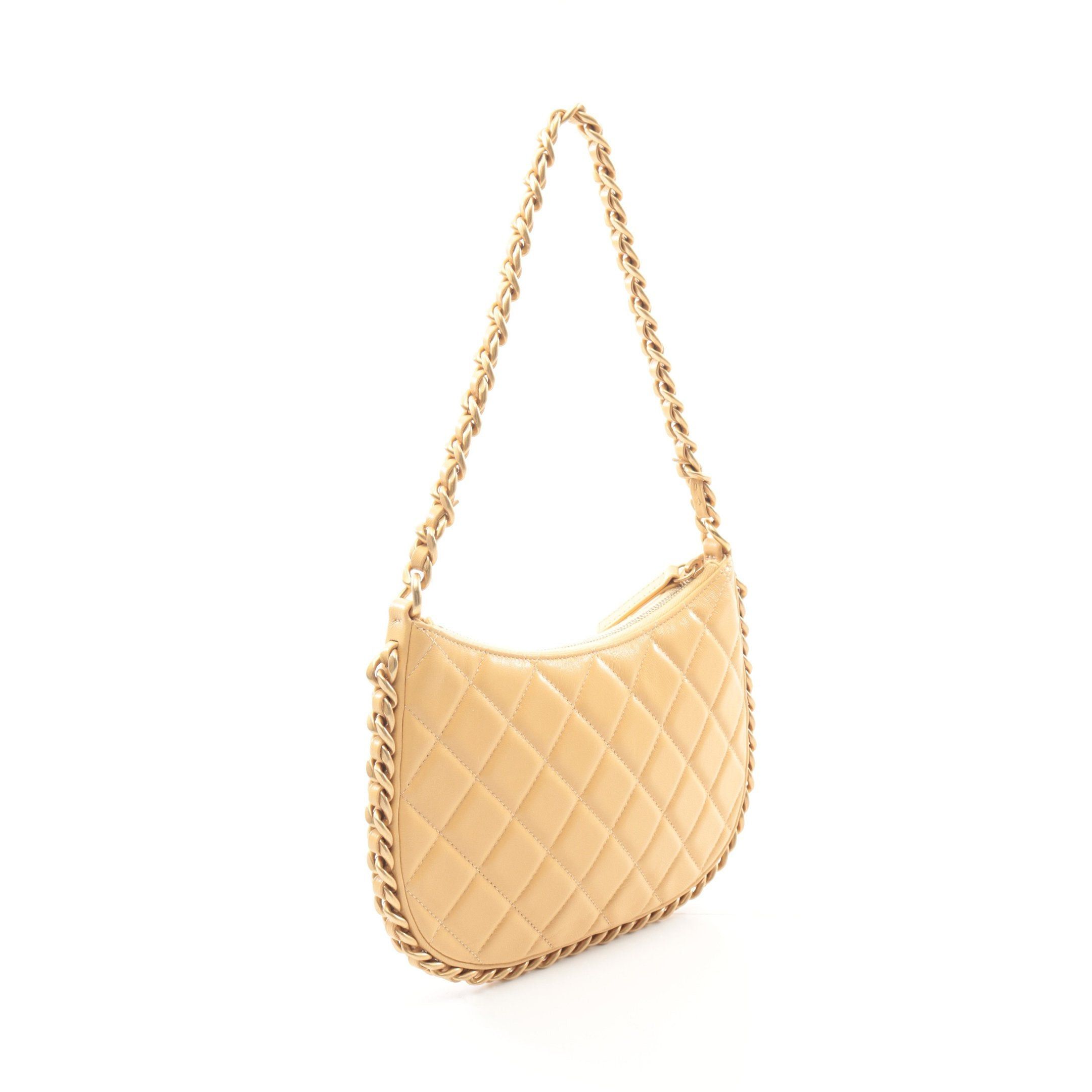 Chanel Chanel Matelasse Chain Shoulder Bag Lambskin Beige Gold Hardware Size ONE SIZE - 2 Thumbnail