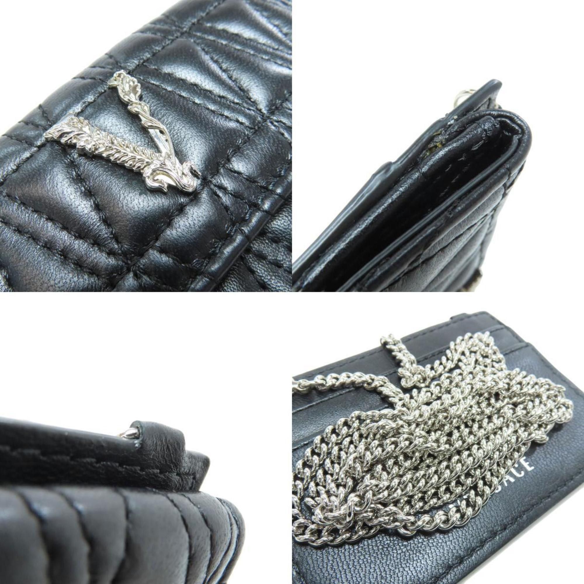 Versace Versace Business Card Holder/Card Case Leather Women's VERSACE Size ONE SIZE - 9 Thumbnail