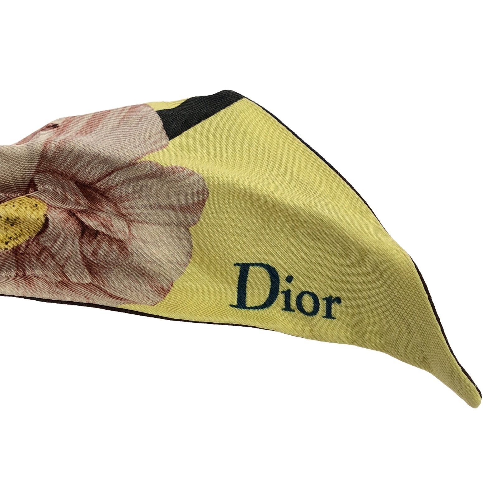 Dior Dior Mitzah Ribbon Scarf Silk Yellow Multicolor Size ONE SIZE - 3 Thumbnail