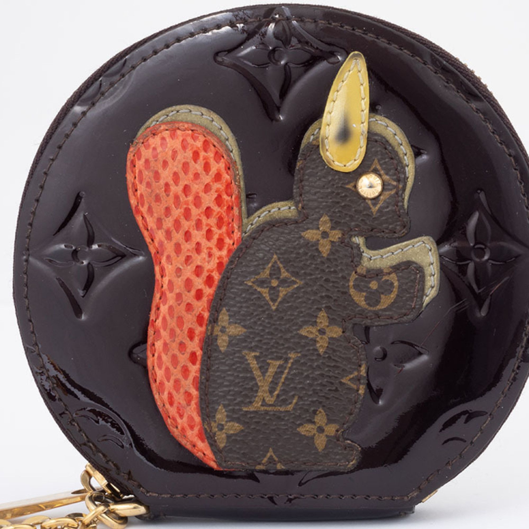 Louis Vuitton Louis Vuitton Portemonnay Ecreuil Coin Case Purse Amaranth M91386 Women's Monogram Vernis LOUIS VUITTON Size ONE SIZE - 3 Thumbnail