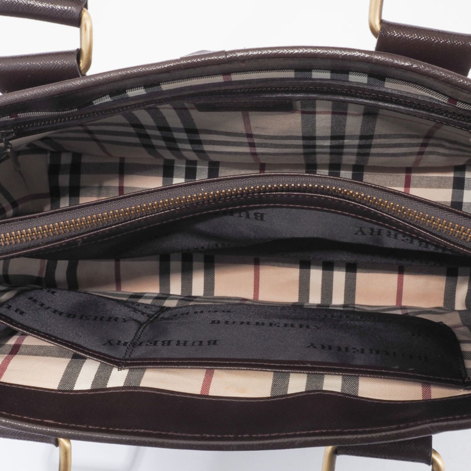 Burberry Burberry Handbag Brown Women's Leather Nova Check Storage BURBERRY Size ONE SIZE - 9 Thumbnail