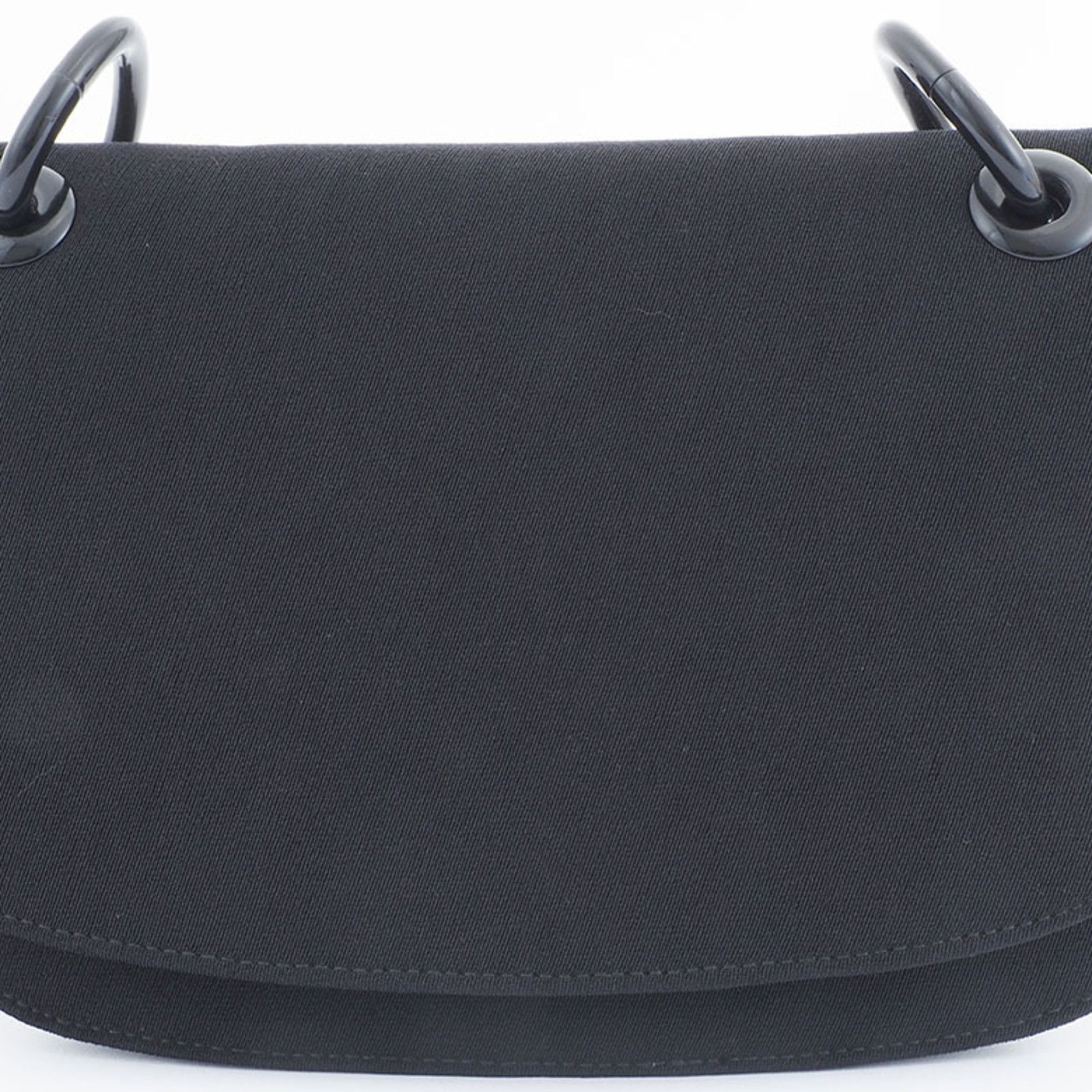 Prada Prada Plastic Chain Flap Shoulder Bag Black B6436 Women's Canvas PRADA Size ONE SIZE - 3 Thumbnail