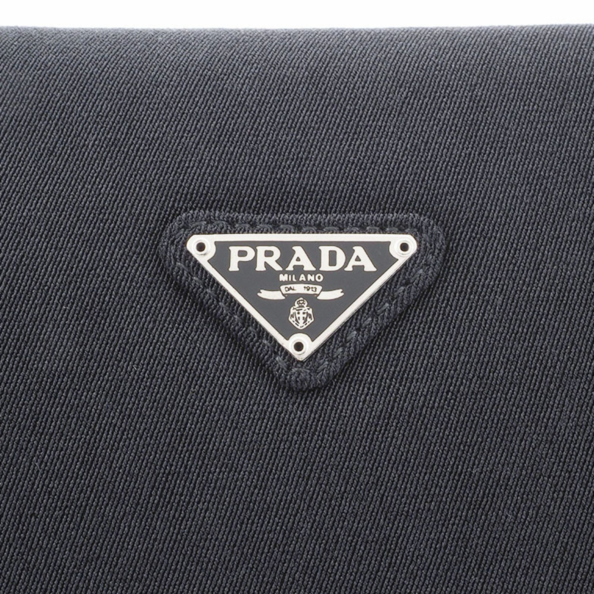 Prada Prada Plastic Chain Flap Shoulder Bag Black B6436 Women's Canvas PRADA Size ONE SIZE - 6 Thumbnail