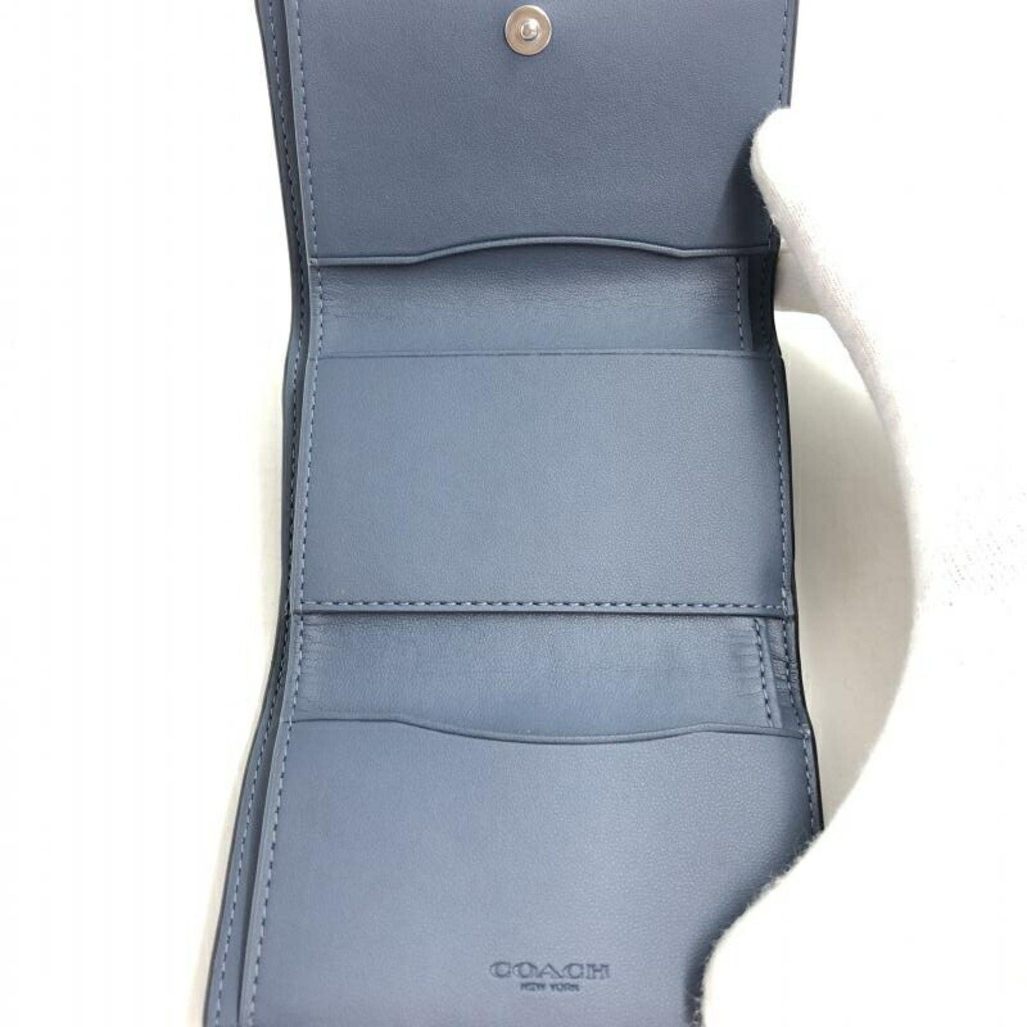 Coach COACH Tri-fold Wallet Smooth Leather Micro Blue CM238 Size ONE SIZE - 7 Thumbnail