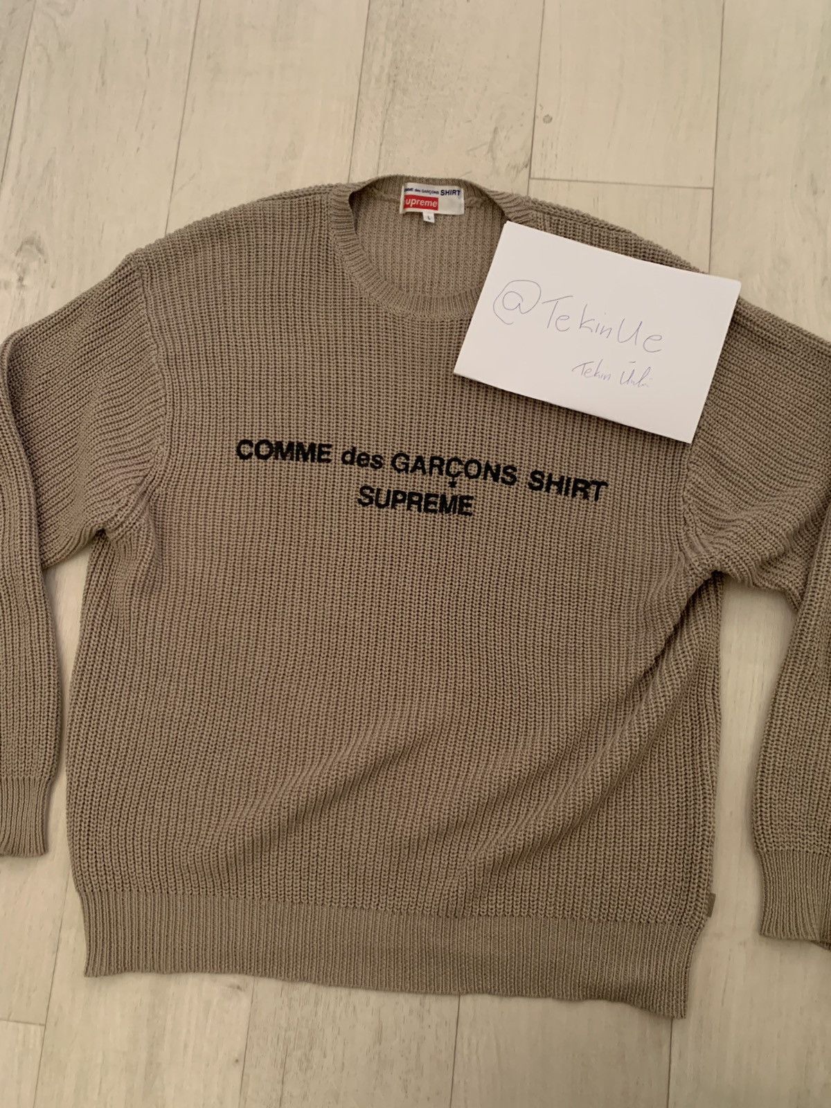 Supreme Supreme x CDG Knit Sweater Beige / Tan   Grailed