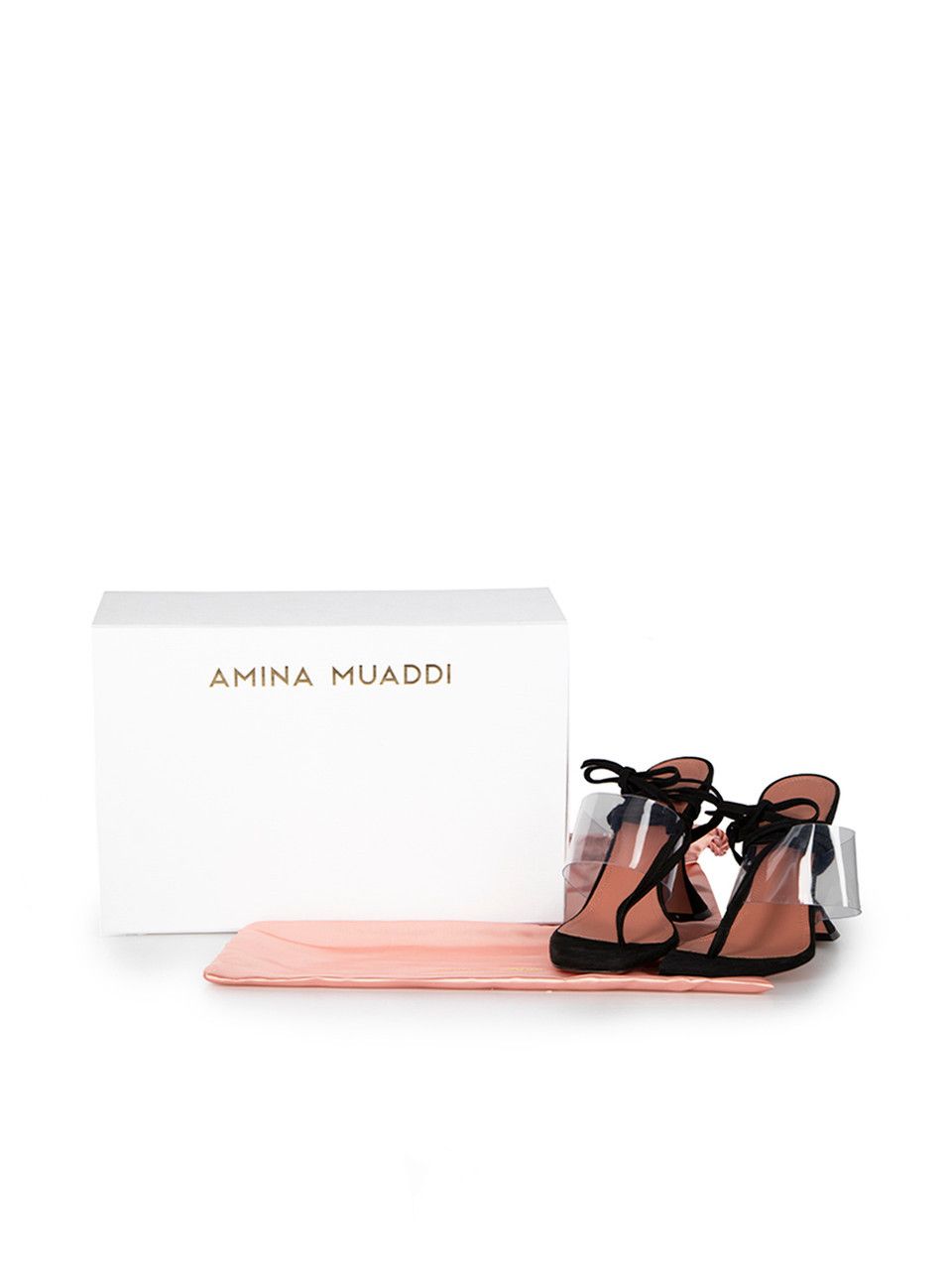 Amina Muaddi Black Zula 95 Suede Thong Sandals Size US 7 / IT 37 - 9 Thumbnail