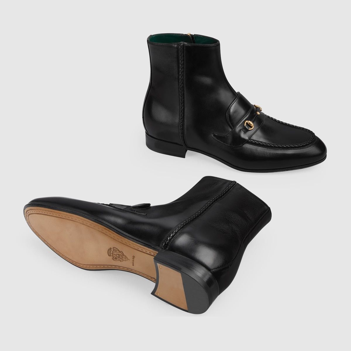Gucci Horsebit Leather Ankle Boots SIZE 10.5