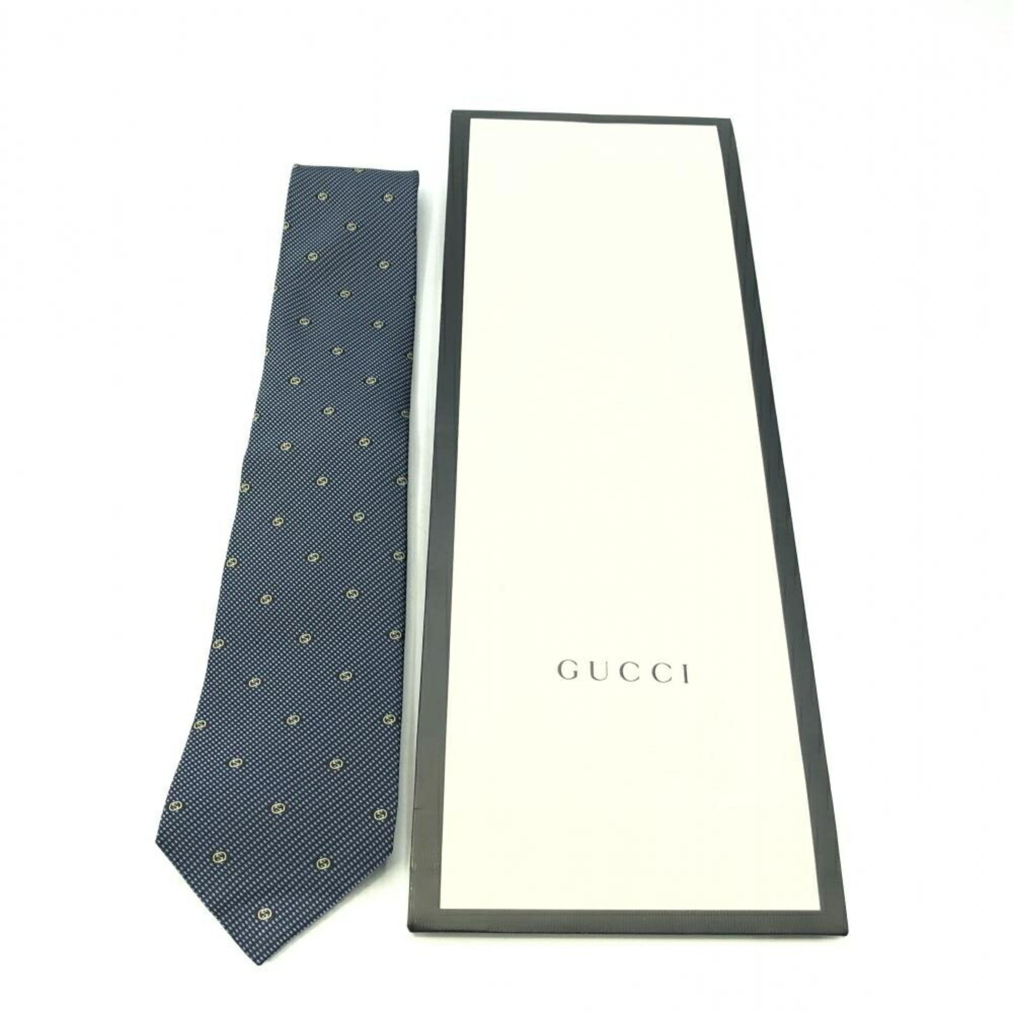 Gucci GUCCI GANDOM Interlocking G Tie Blue Gucci Size ONE SIZE - 4 Thumbnail