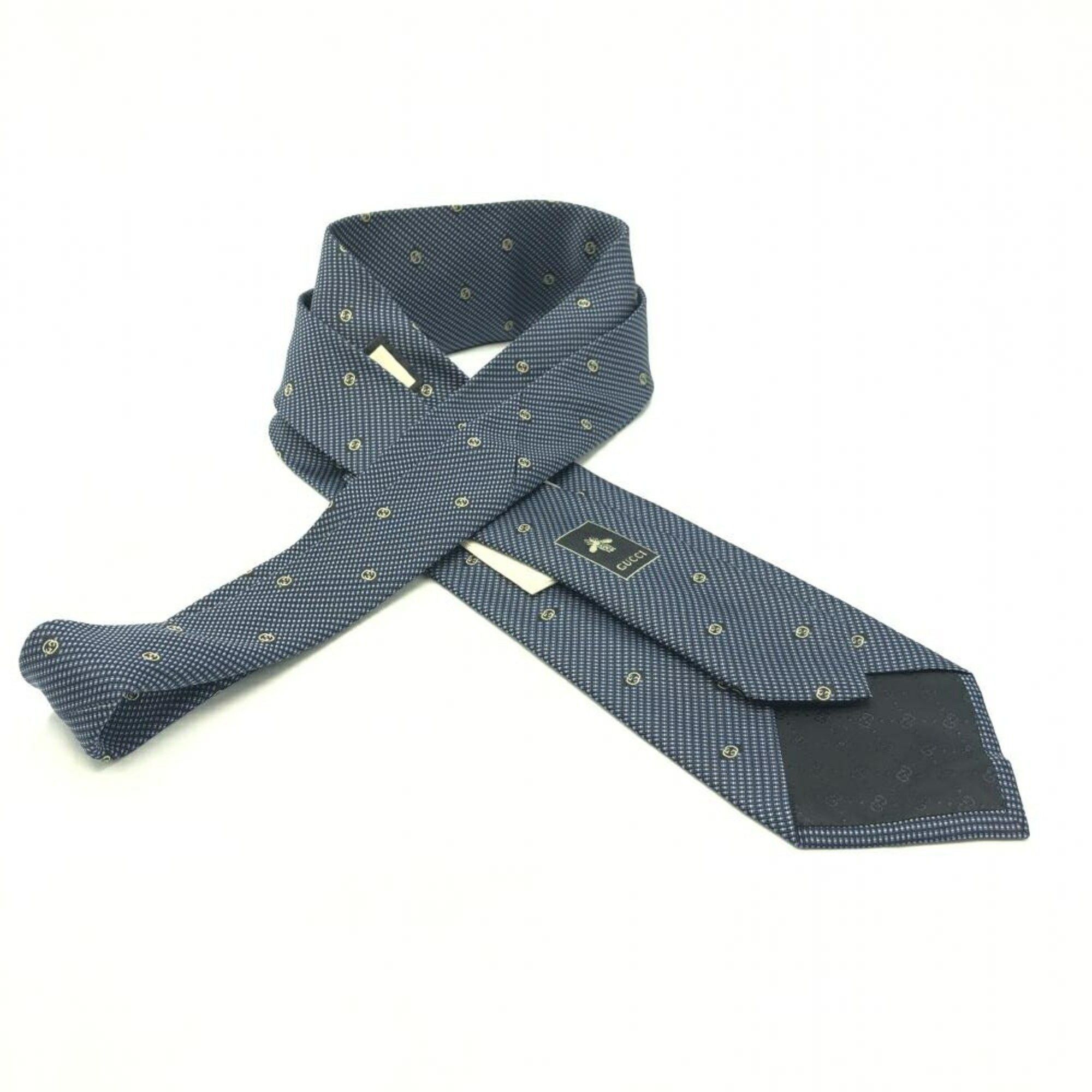 Gucci GUCCI GANDOM Interlocking G Tie Blue Gucci Size ONE SIZE - 2 Thumbnail