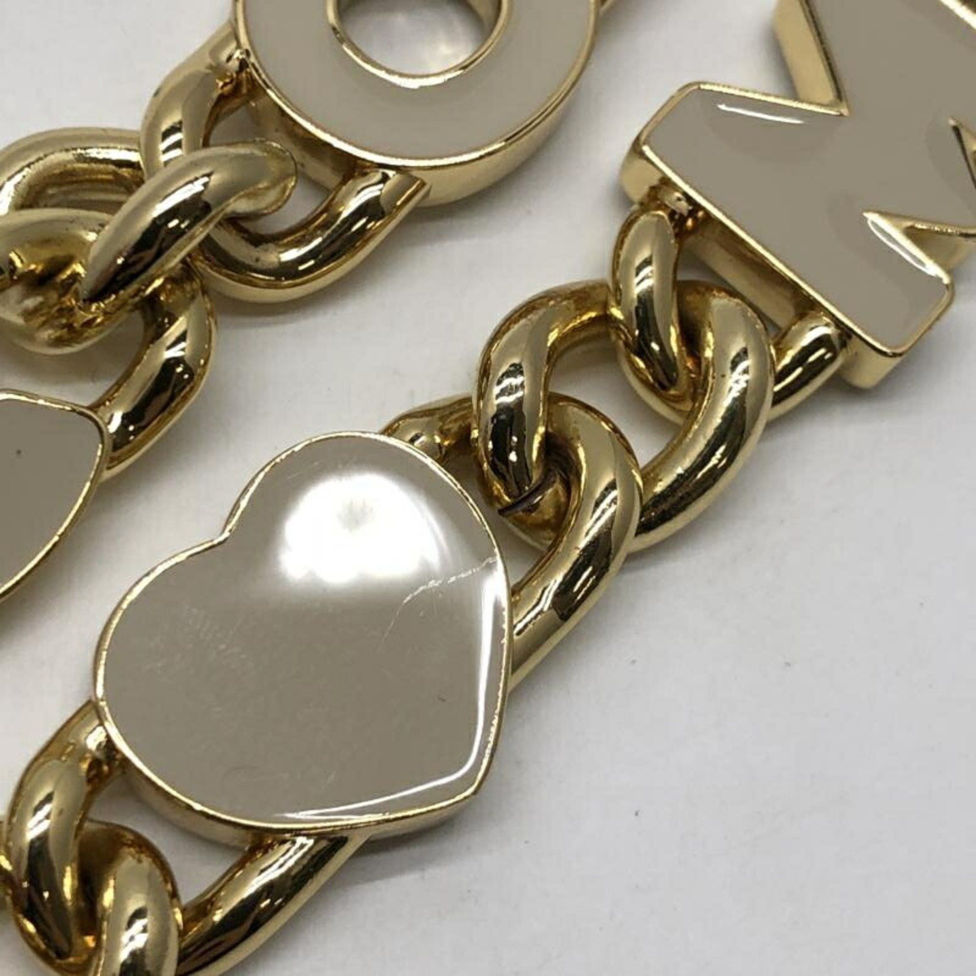 Marc Jacobs MARC JACOBS The Heart Charm Chain Shoulder Strap White x Gold Marc Jacobs Size ONE SIZE - 4 Thumbnail