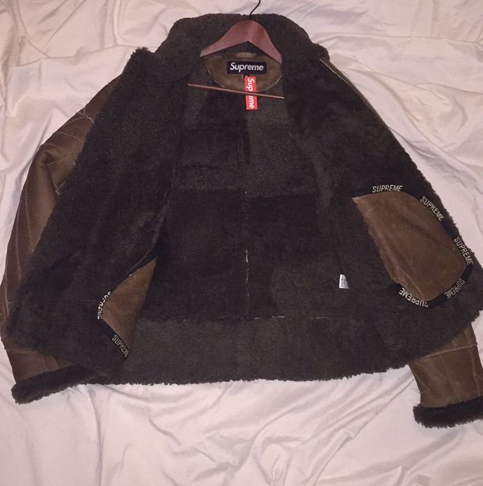 Supreme Patchwork Shearling B-3 Jacket | Grailed