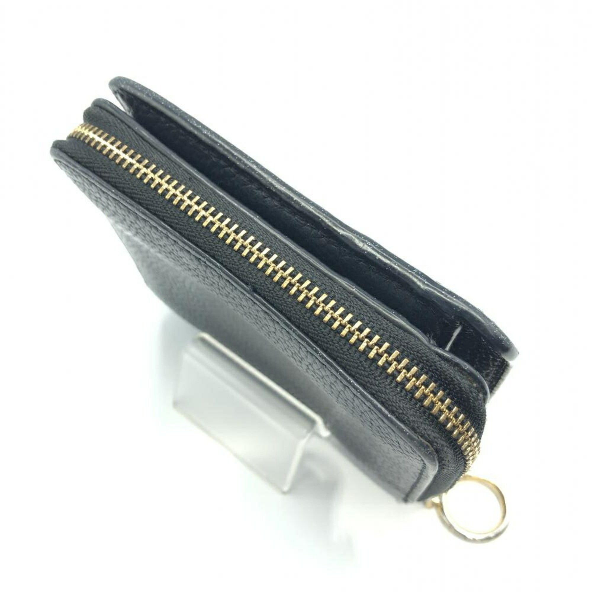 Tory Burch Tory Burch Bi-fold Wallet Black Round Grain Size ONE SIZE - 4 Thumbnail