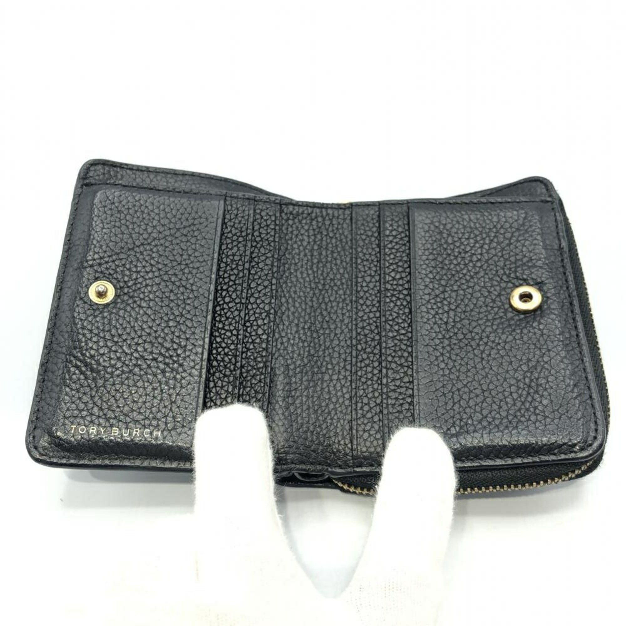 Tory Burch Tory Burch Bi-fold Wallet Black Round Grain Size ONE SIZE - 5 Thumbnail