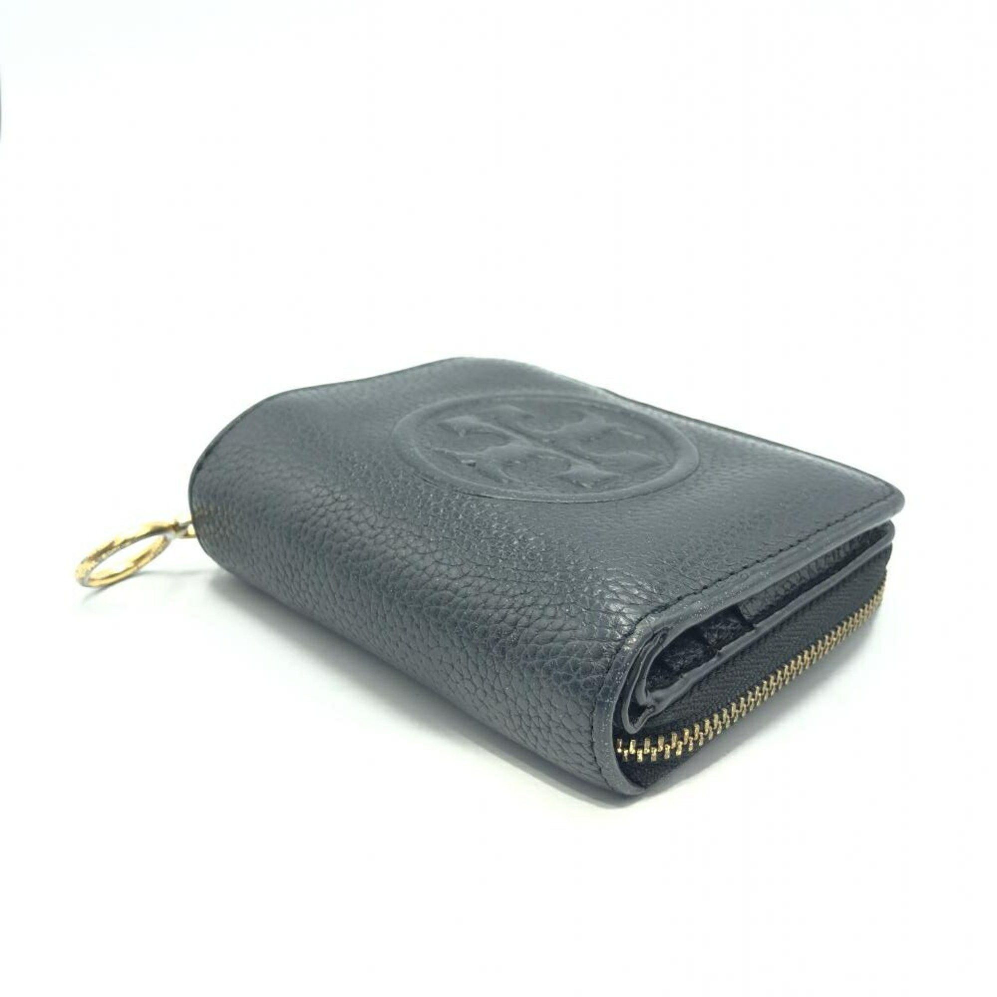 Tory Burch Tory Burch Bi-fold Wallet Black Round Grain Size ONE SIZE - 3 Thumbnail