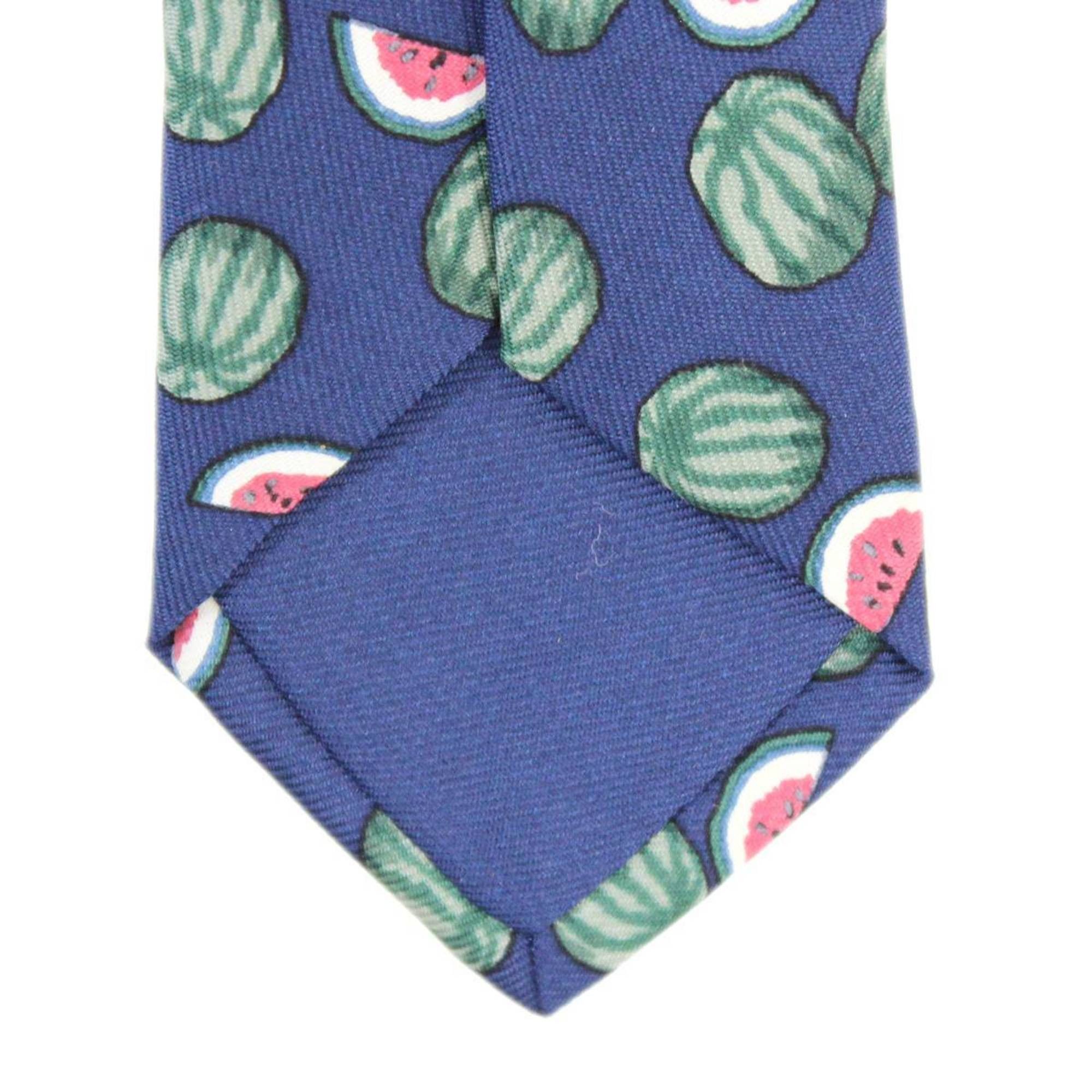 Hermes HERMES Necktie with watermelon pattern, 100% silk, navy Size ONE SIZE - 4 Thumbnail