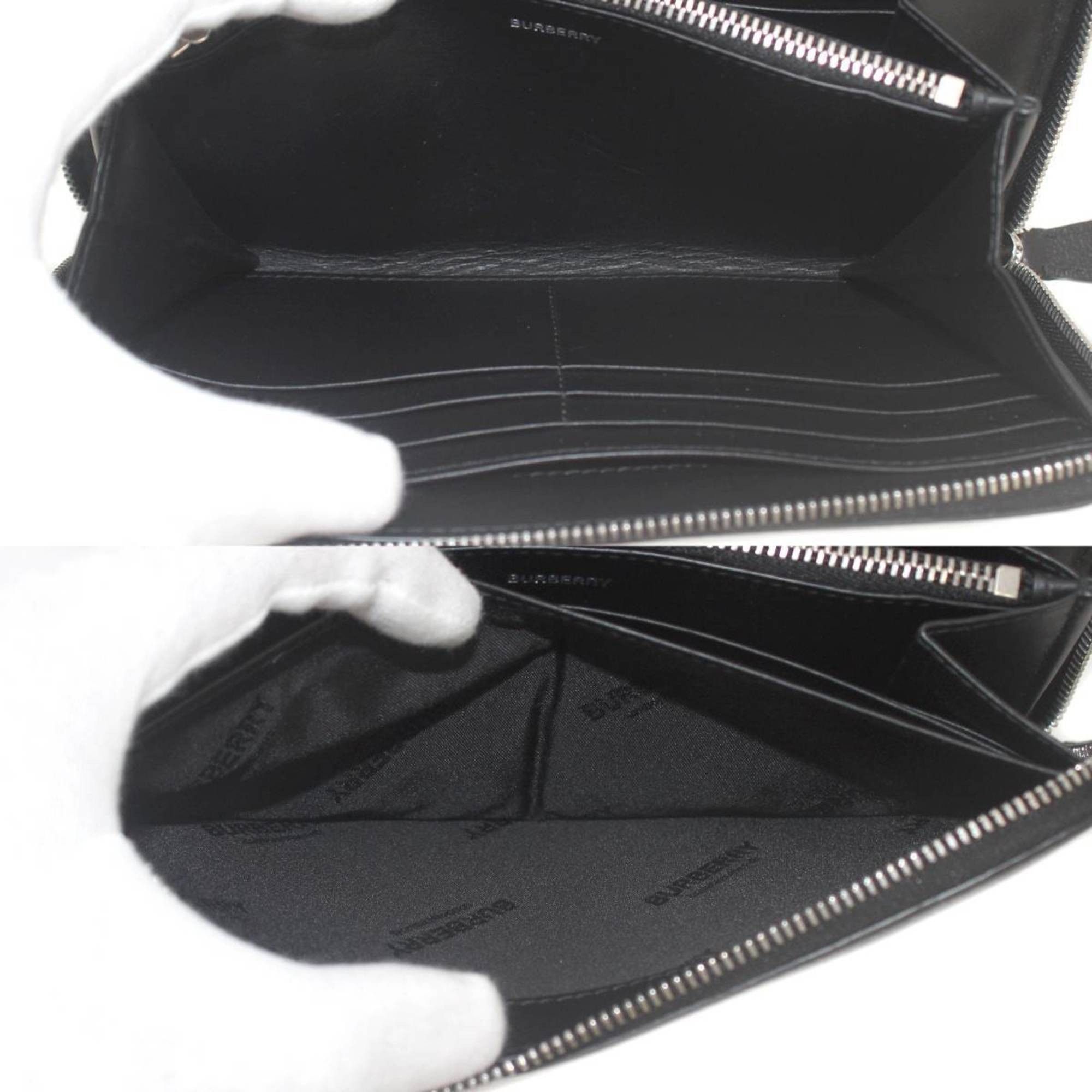 Burberry Burberry round zip long wallet in leather and black Size ONE SIZE - 8 Thumbnail
