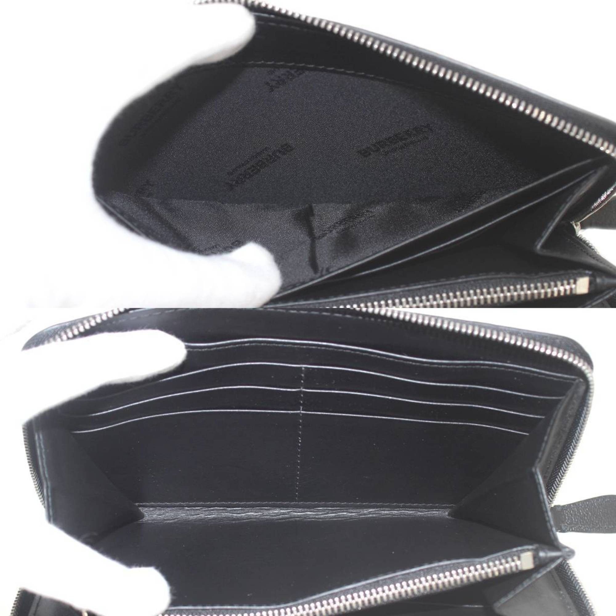 Burberry Burberry round zip long wallet in leather and black Size ONE SIZE - 7 Thumbnail