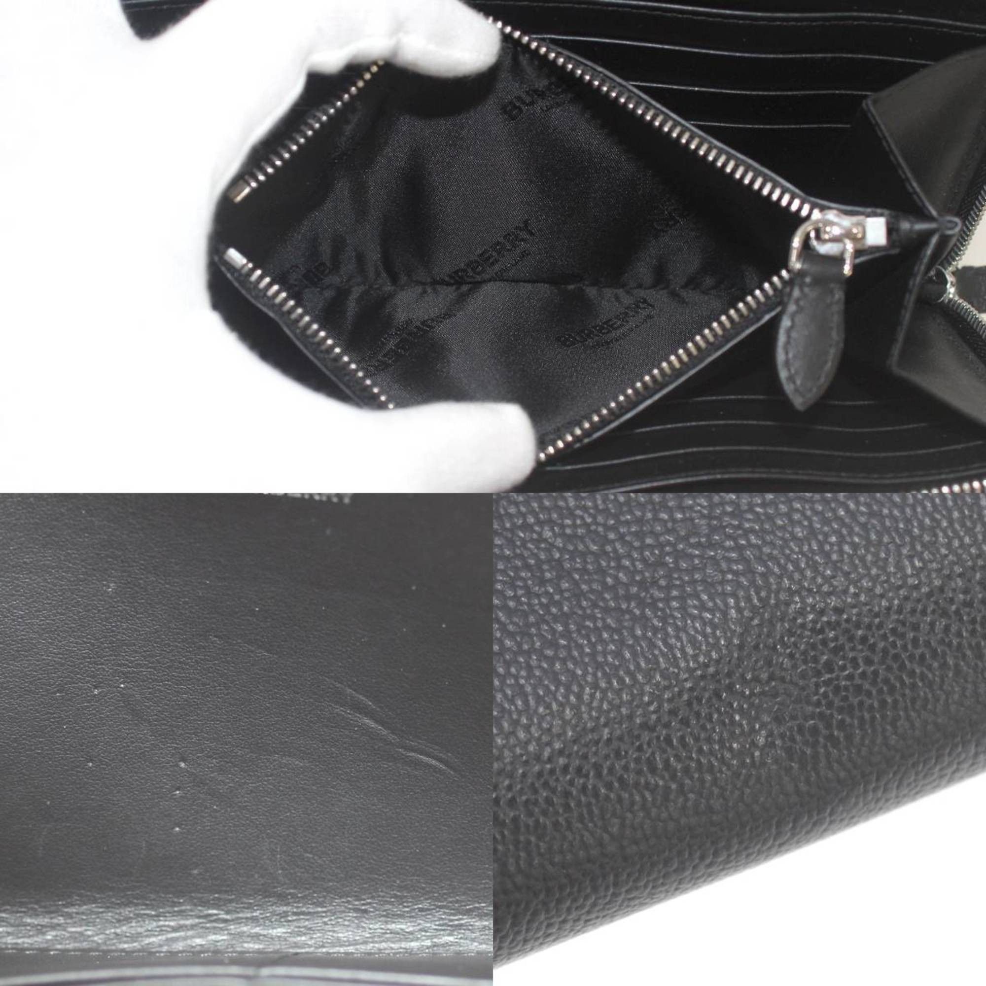 Burberry Burberry round zip long wallet in leather and black Size ONE SIZE - 9 Thumbnail