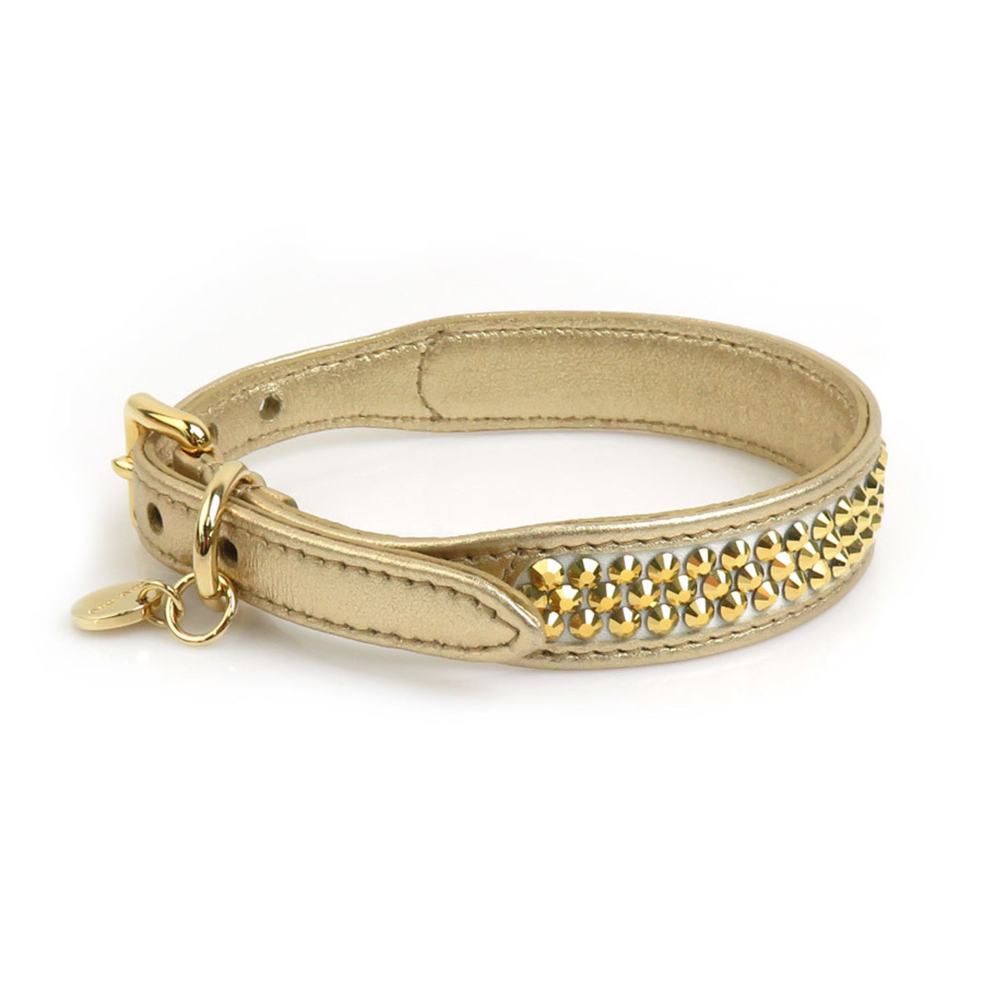 Miu Miu Miu Miu Miu Dog Collar Leather Rhinestone Gold Women's e59800g Size ONE SIZE - 3 Thumbnail