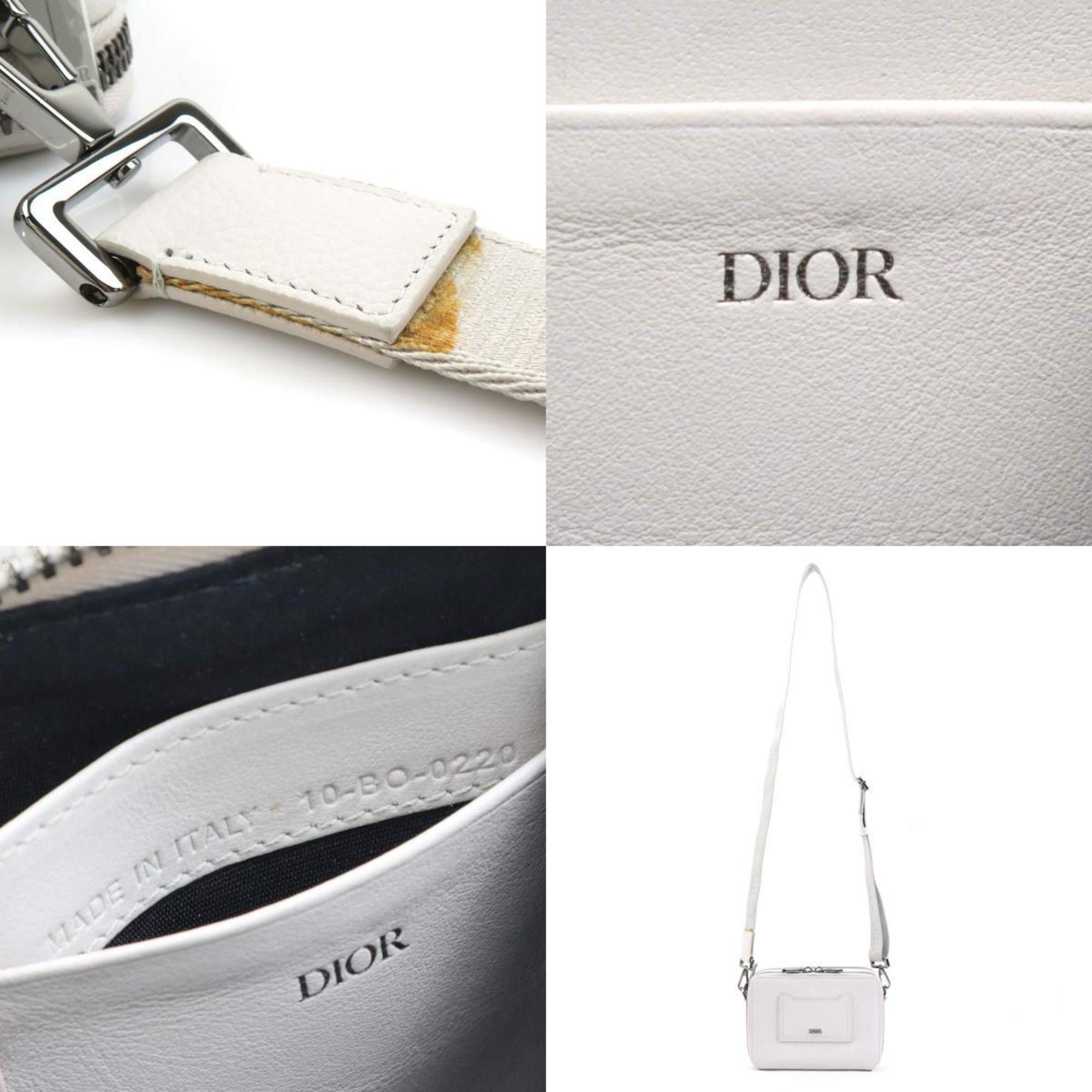 Dior Christian Dior Shoulder Bag Leather White Grey Men's T19589A Size ONE SIZE - 5 Thumbnail