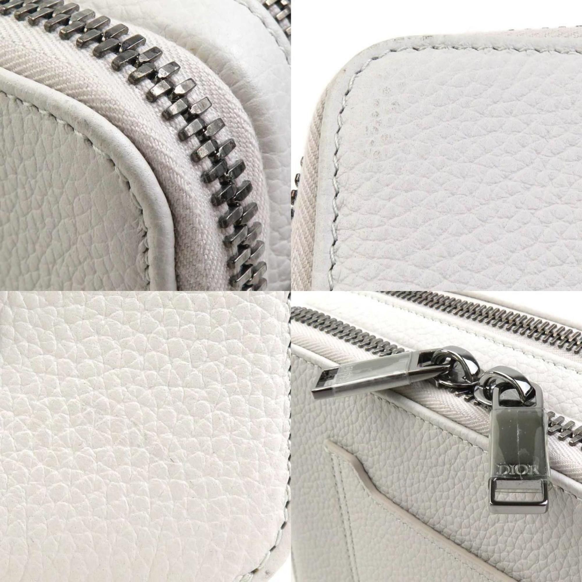 Dior Christian Dior Shoulder Bag Leather White Grey Men's T19589A Size ONE SIZE - 4 Thumbnail
