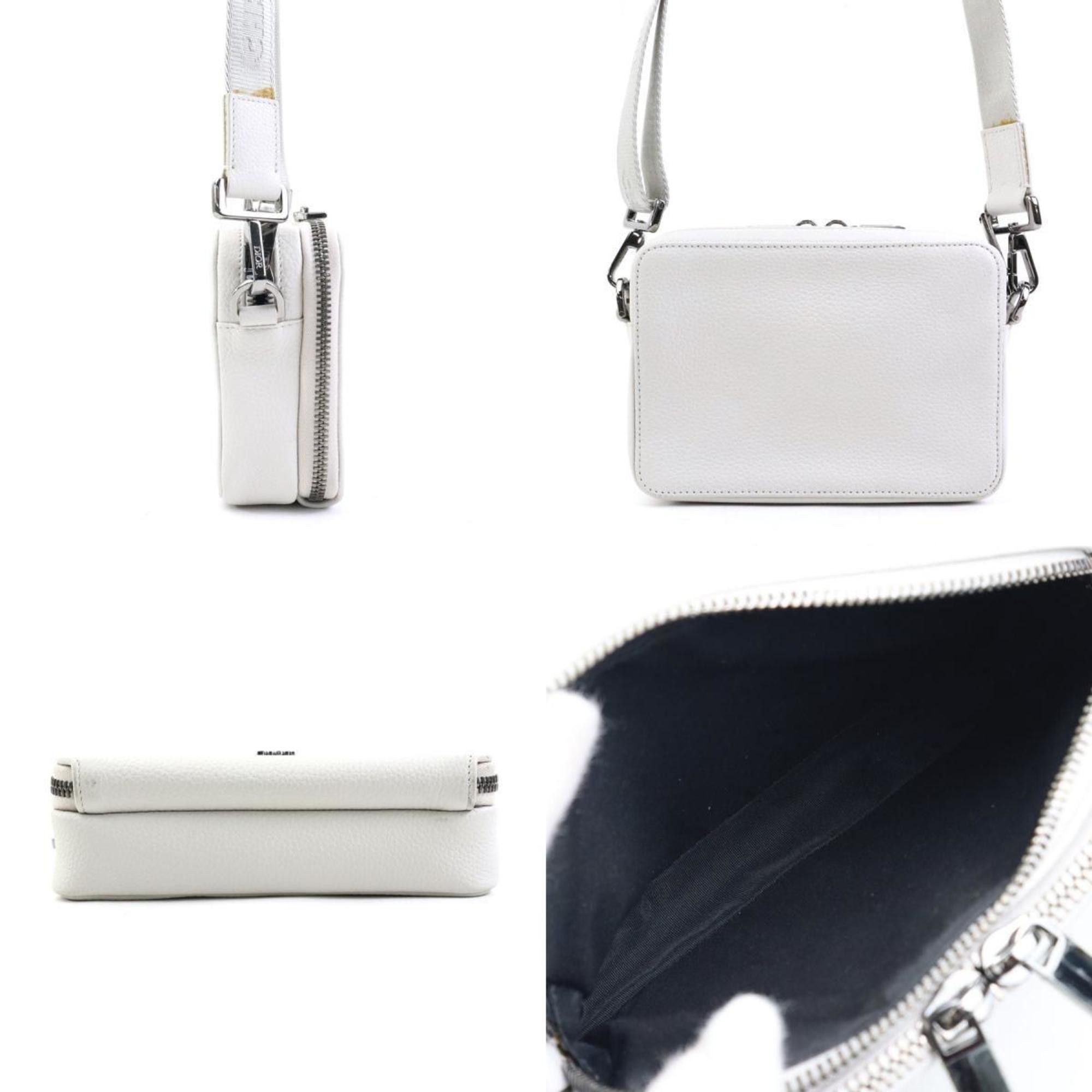 Dior Christian Dior Shoulder Bag Leather White Grey Men's T19589A Size ONE SIZE - 2 Thumbnail