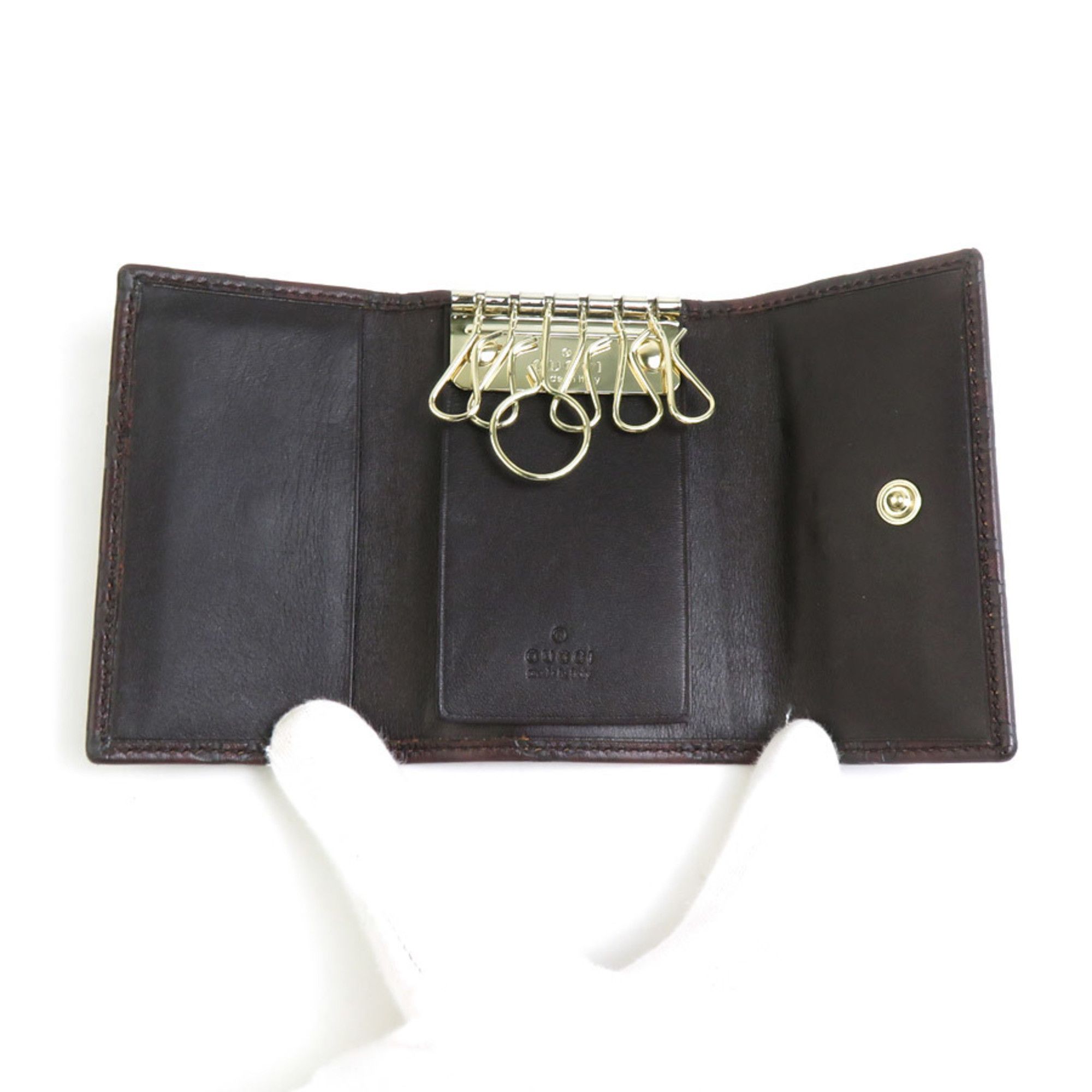 Gucci GUCCI key case leather brown men's women's 138093 h30803a Size ONE SIZE - 3 Thumbnail