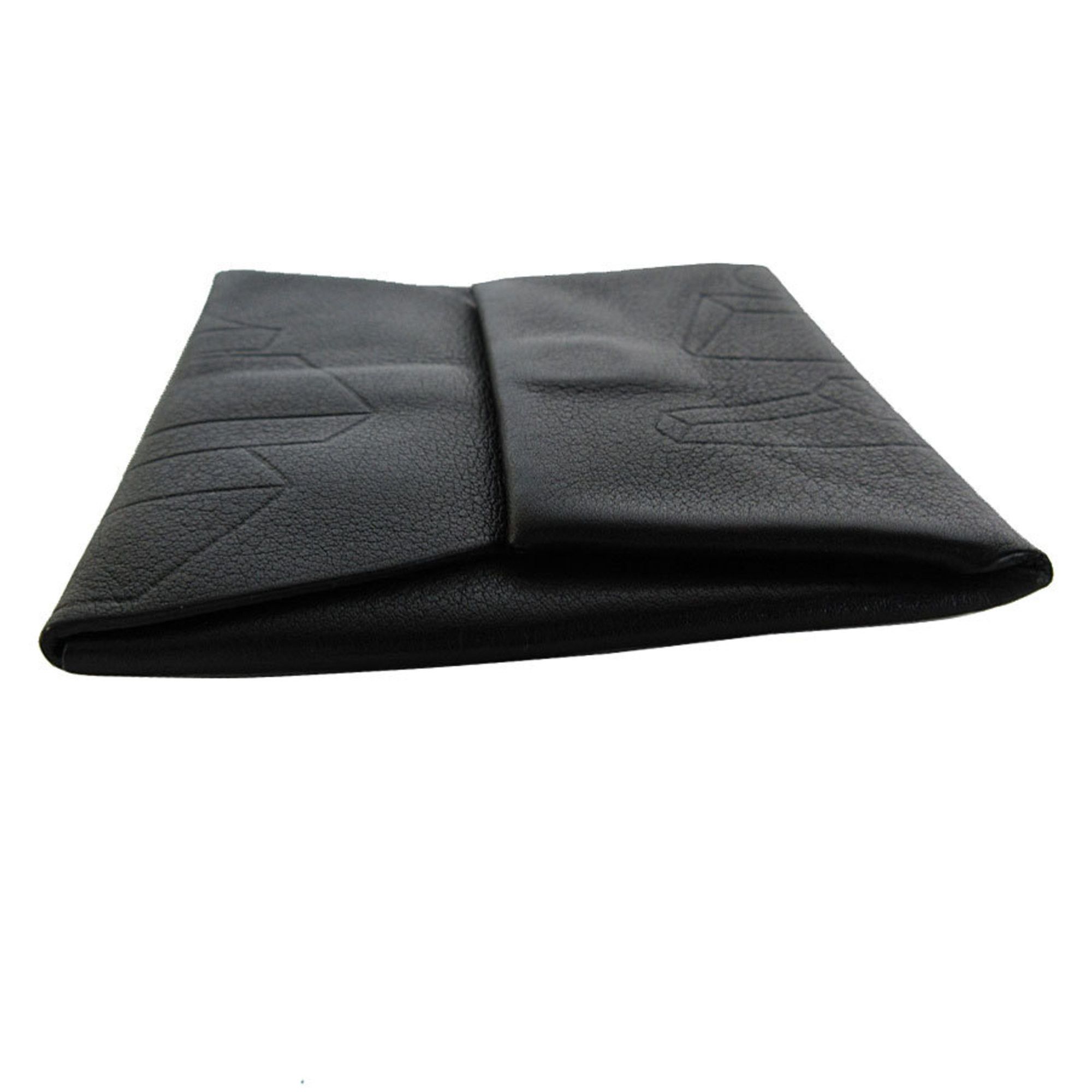 Hermes Hermes Wallet/Coin Case Bastia Embossed Leather Black Men's s0484g Size ONE SIZE - 3 Thumbnail