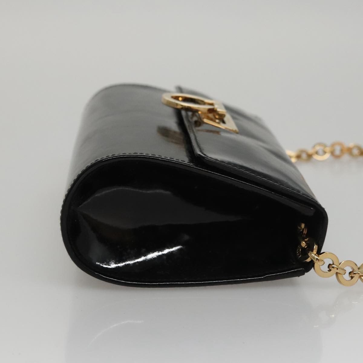 Salvatore Ferragamo Gancini Black Patent Leather Shoulder Bag (Pre-Owned) Size ONE SIZE - 3 Thumbnail