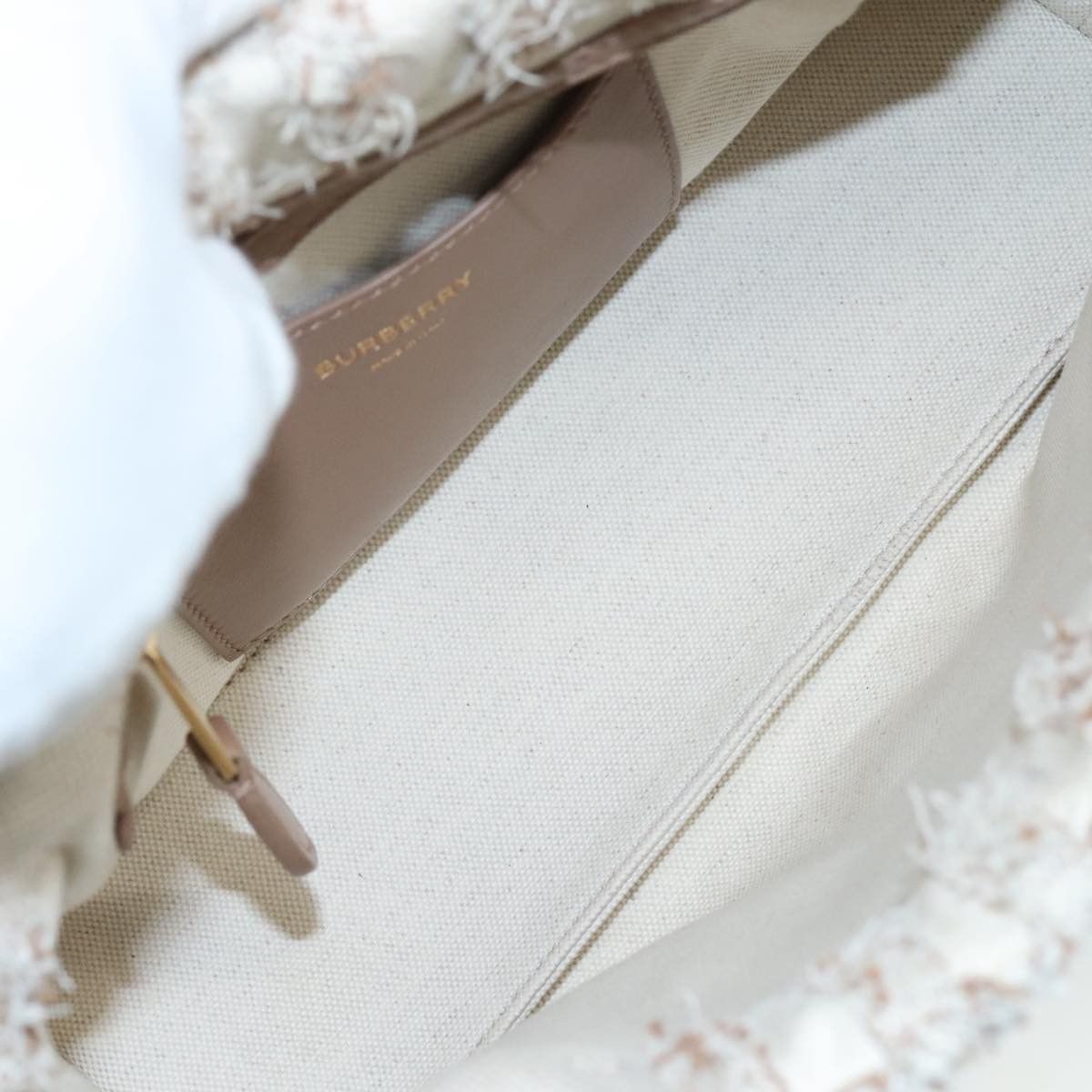 Burberry Tb Beige Canvas Handbag (Pre-Owned) Size ONE SIZE - 11 Thumbnail