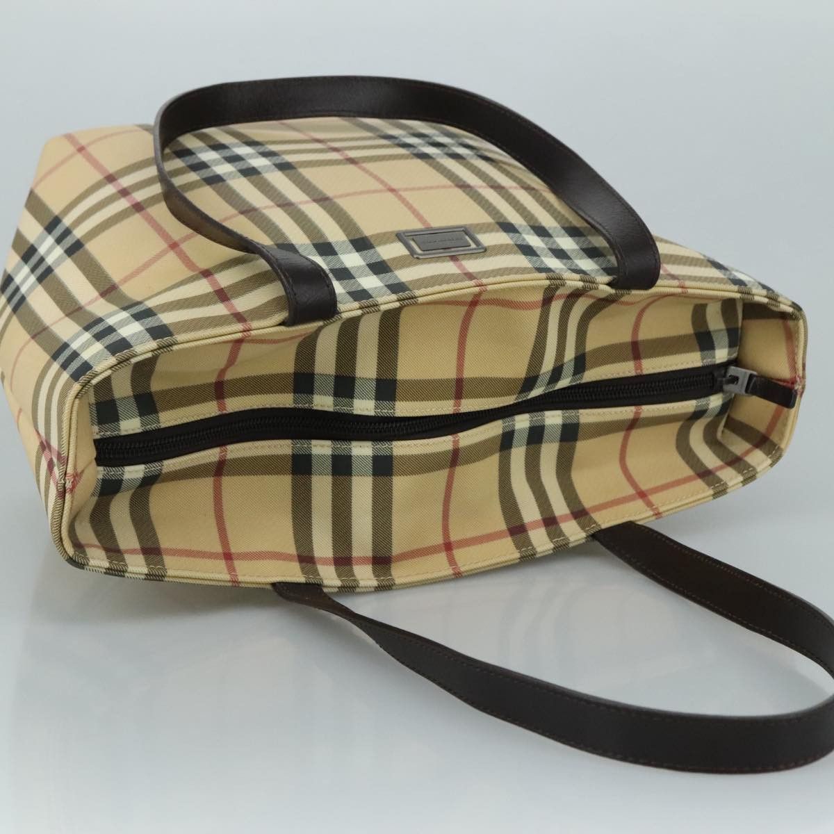 Burberry Nova Check Beige Canvas Tote Bag (Pre-Owned) Size ONE SIZE - 12 Thumbnail