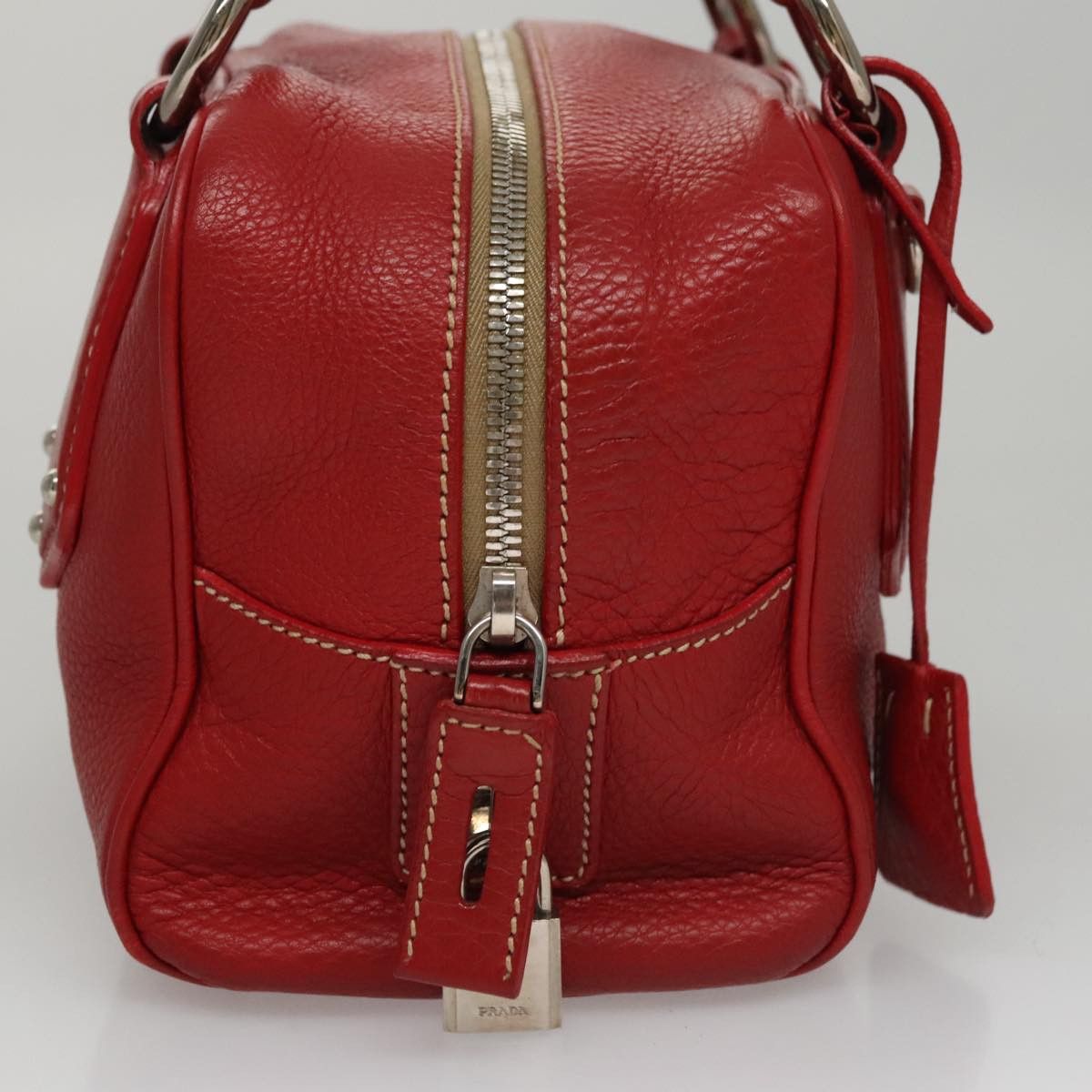 Prada Red Leather Handbag (Pre-Owned) Size ONE SIZE - 4 Thumbnail
