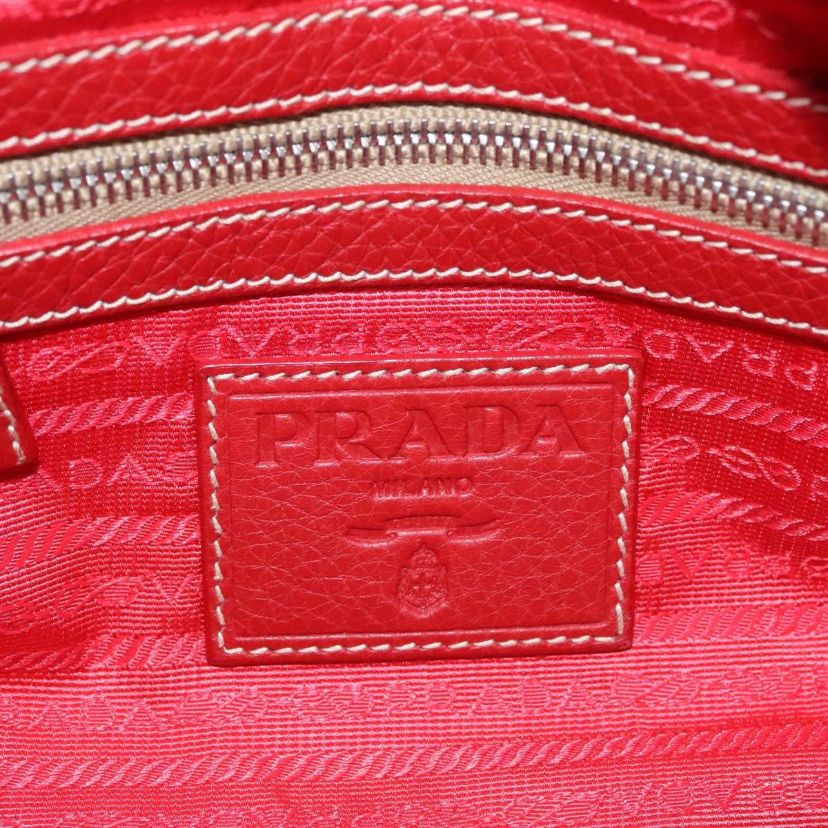 Prada Red Leather Handbag (Pre-Owned) Size ONE SIZE - 16 Thumbnail