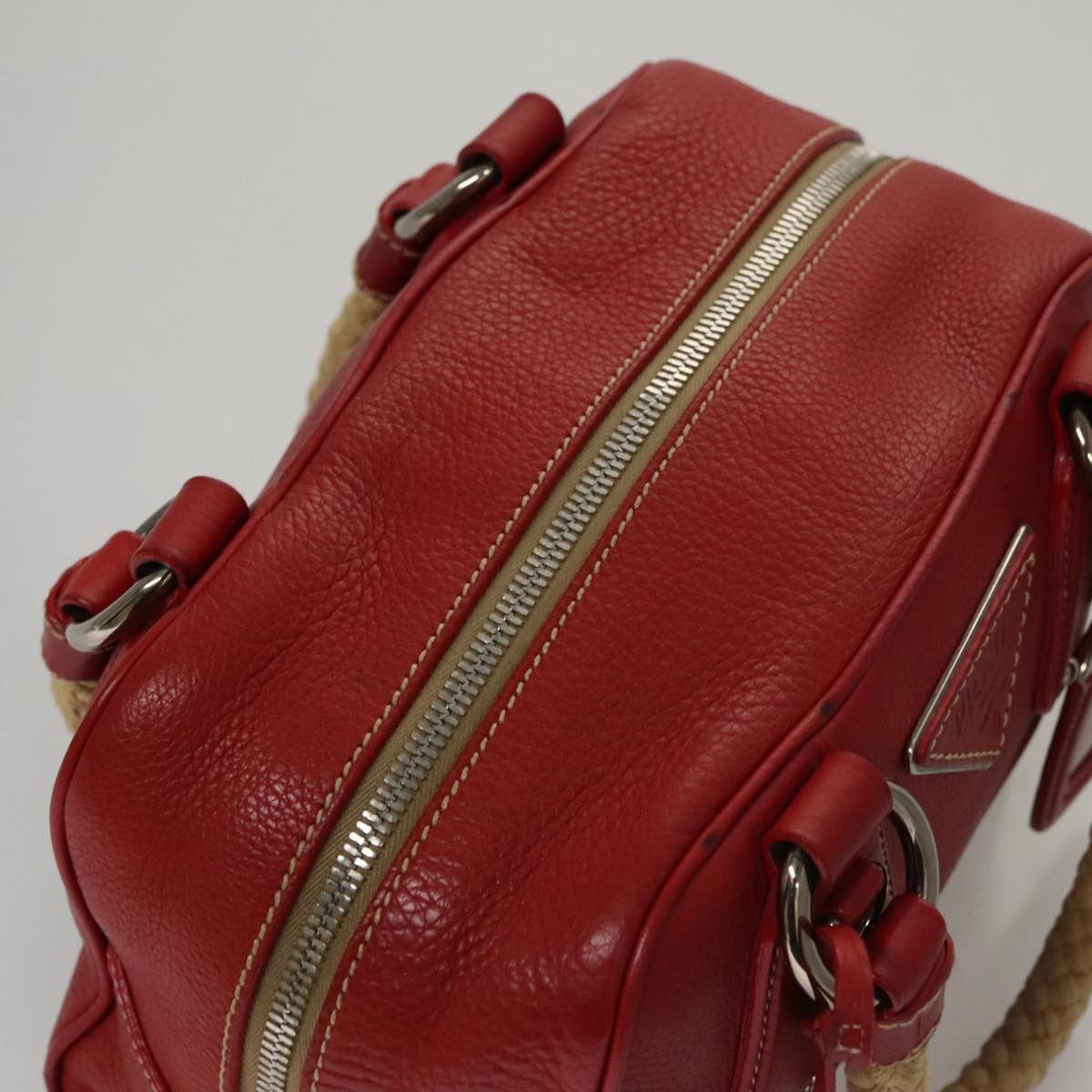 Prada Red Leather Handbag (Pre-Owned) Size ONE SIZE - 11 Thumbnail