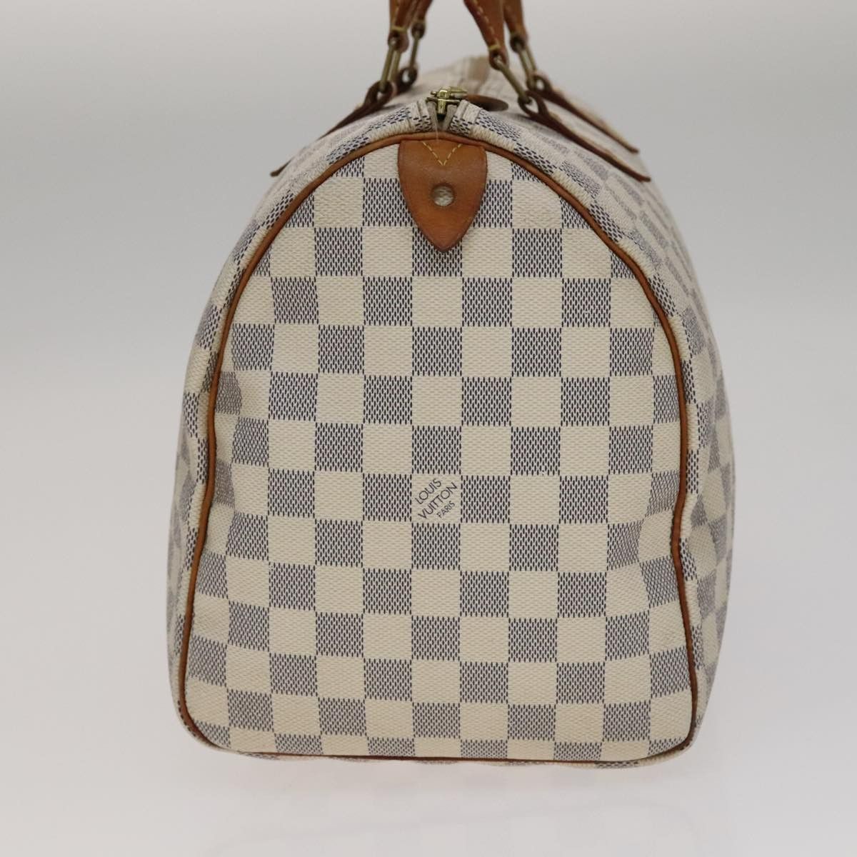 Louis Vuitton Speedy 35 White Canvas Handbag (Pre-Owned) Size ONE SIZE - 3 Thumbnail