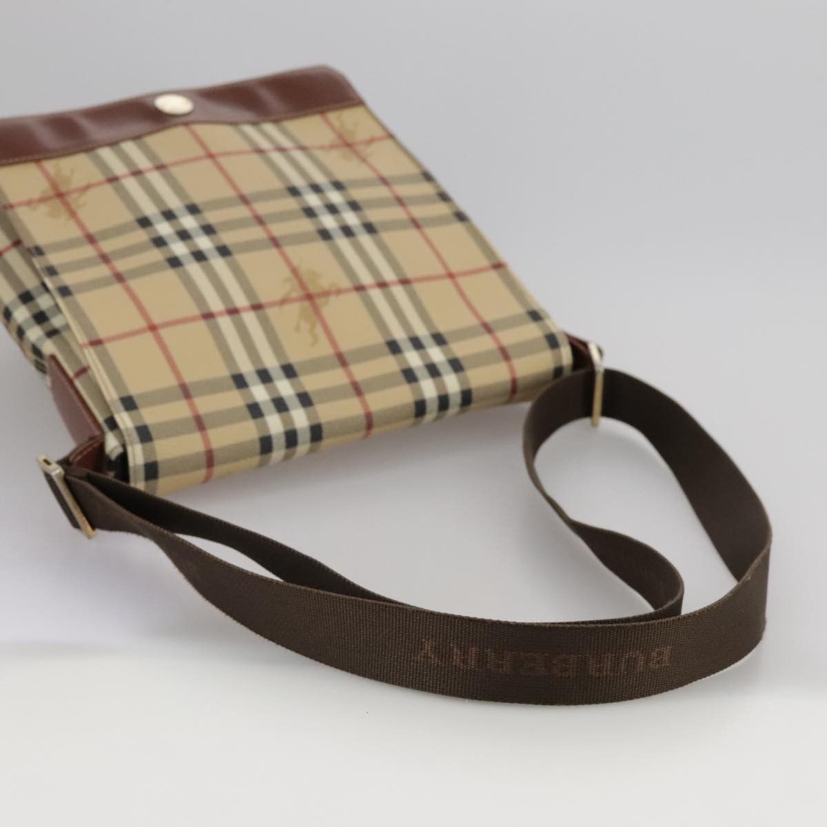 Burberry Nova Check Beige Canvas Shoulder Bag (Pre-Owned) Size ONE SIZE - 5 Thumbnail